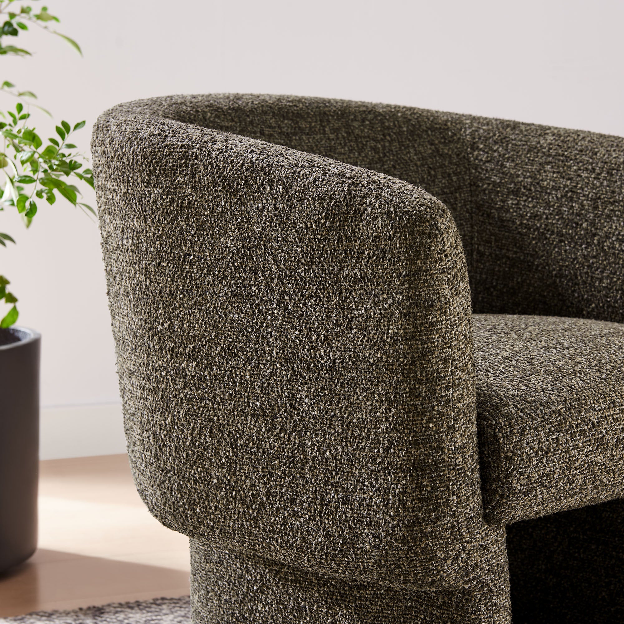 Modway Muse Boucle Fabric Barrel Accent Chair