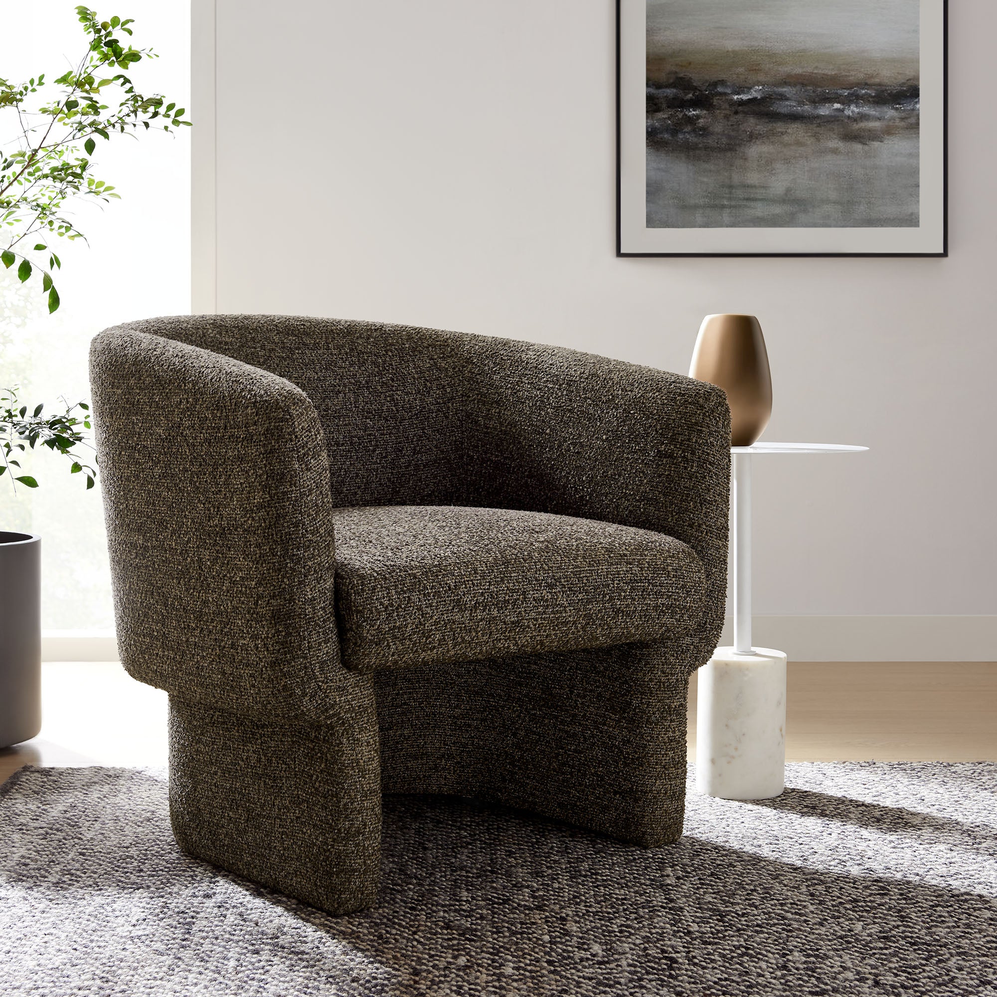 Modway Muse Boucle Fabric Barrel Accent Chair