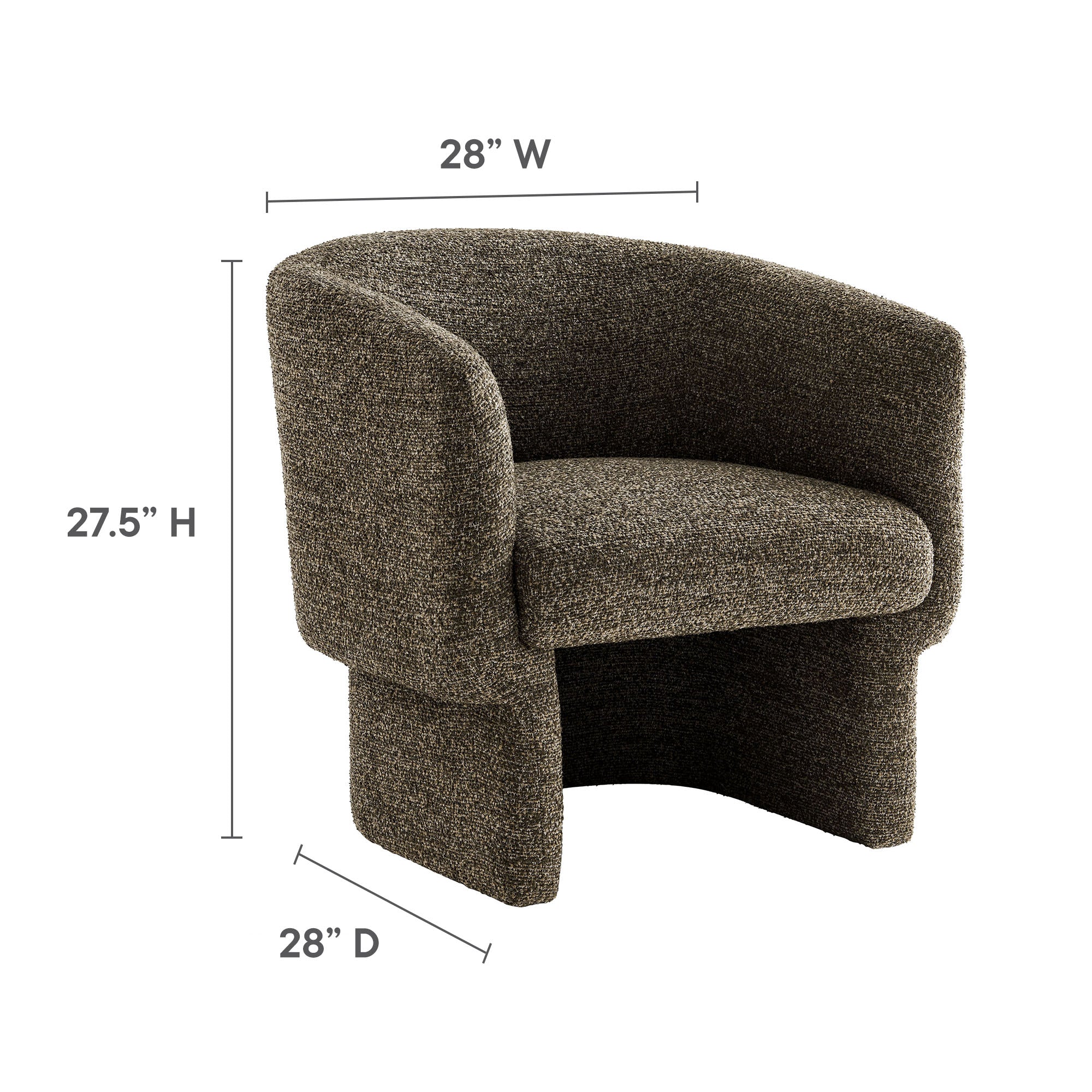 Modway Muse Boucle Fabric Barrel Accent Chair