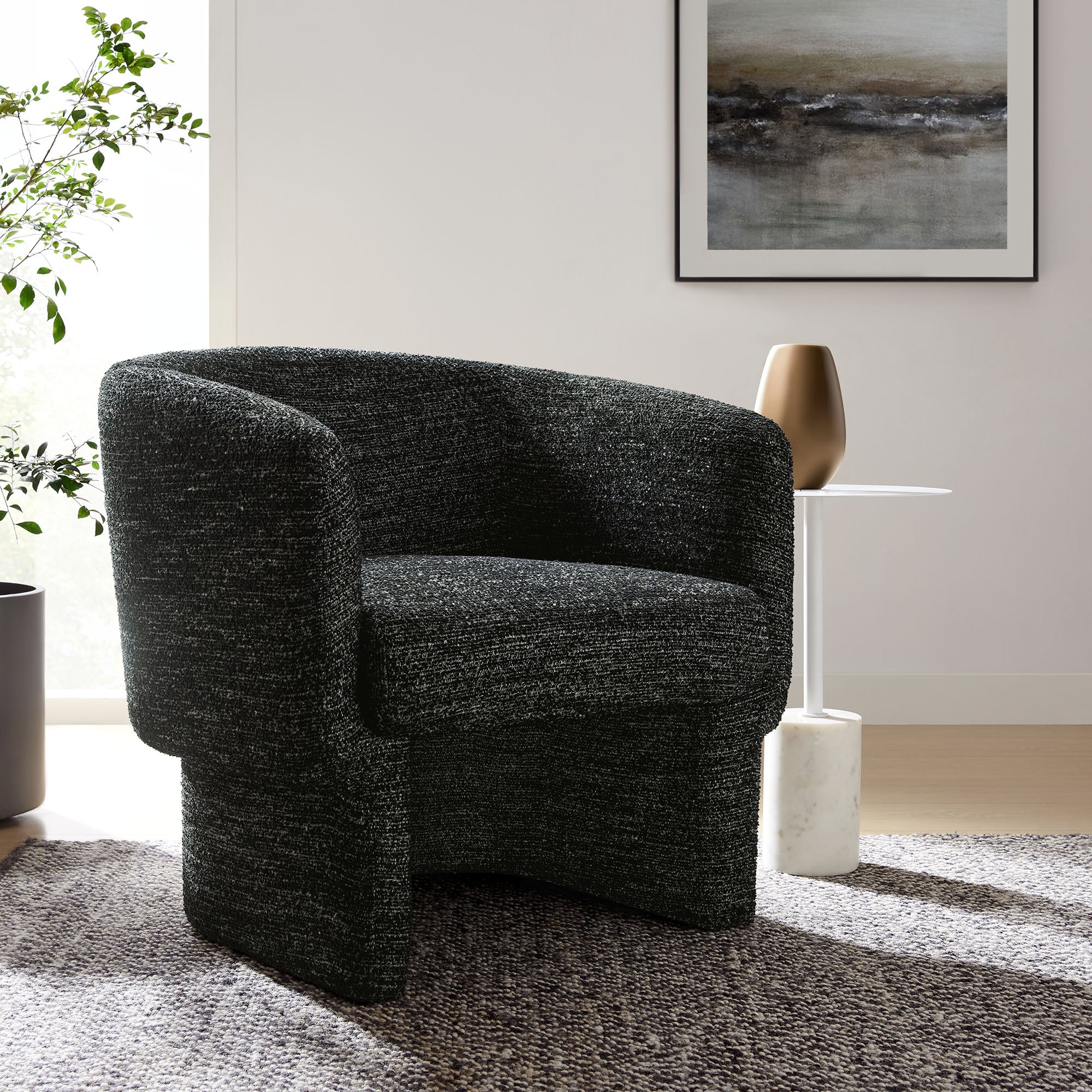 Modway Muse Boucle Fabric Barrel Accent Chair