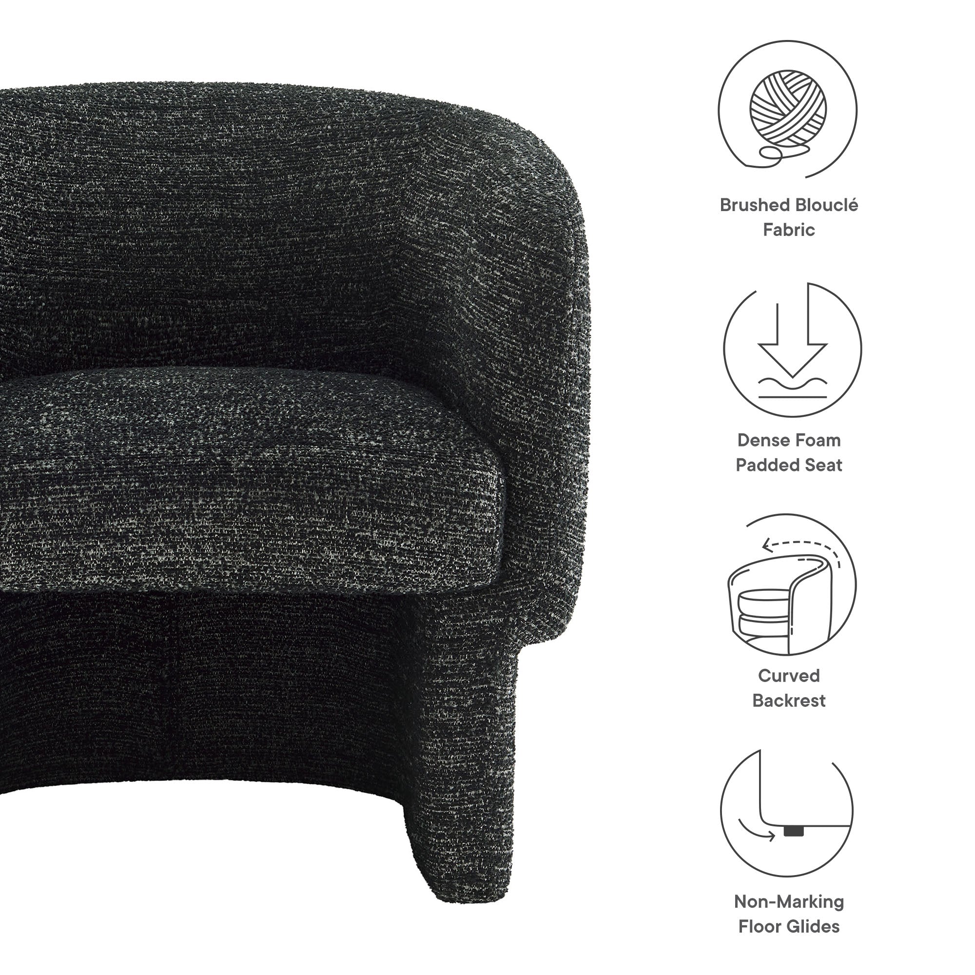 Modway Muse Boucle Fabric Barrel Accent Chair