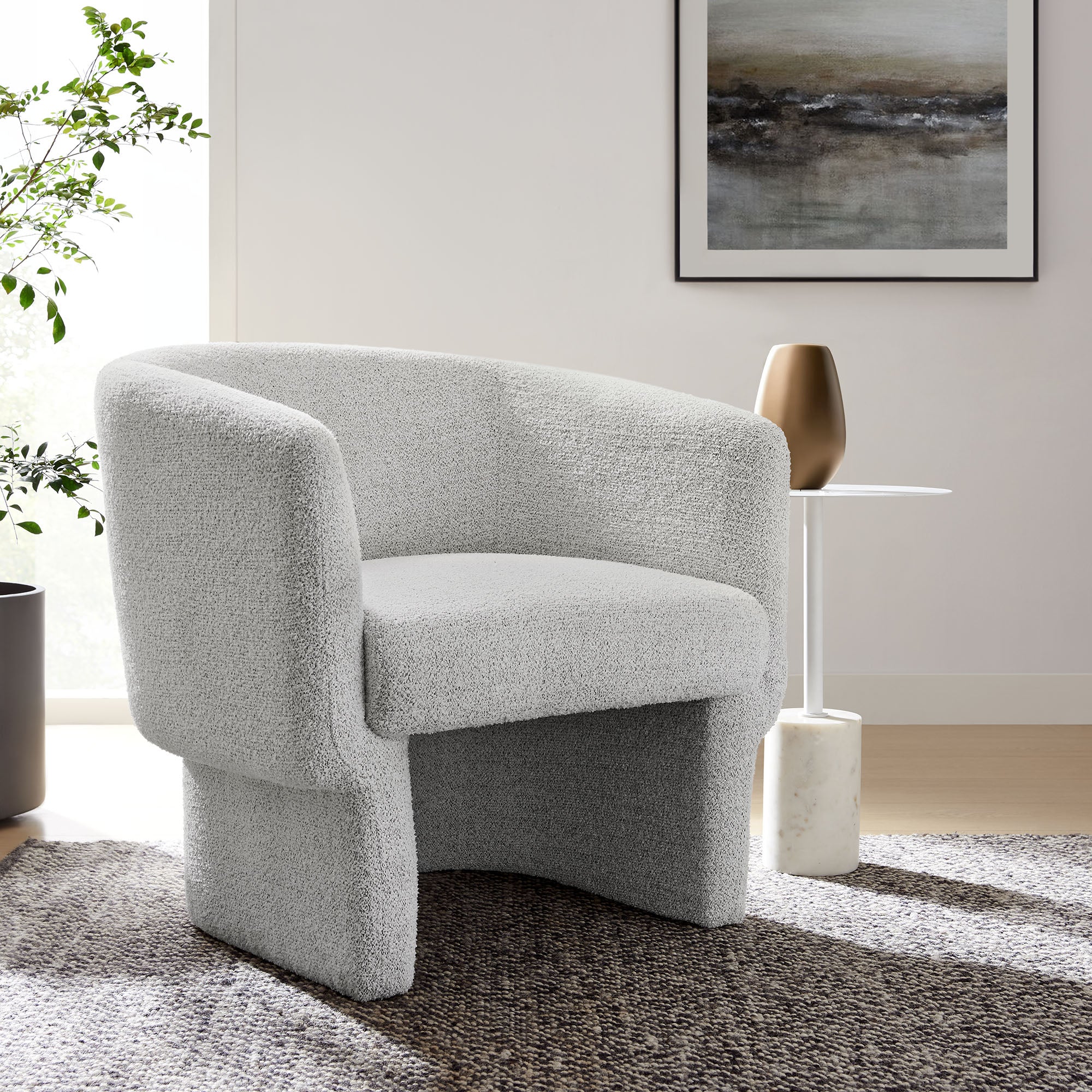 Modway Muse Boucle Fabric Barrel Accent Chair