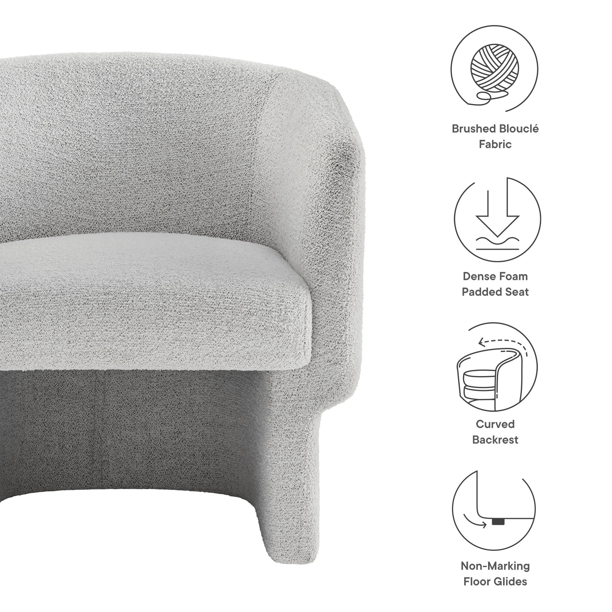 Modway Muse Boucle Fabric Barrel Accent Chair