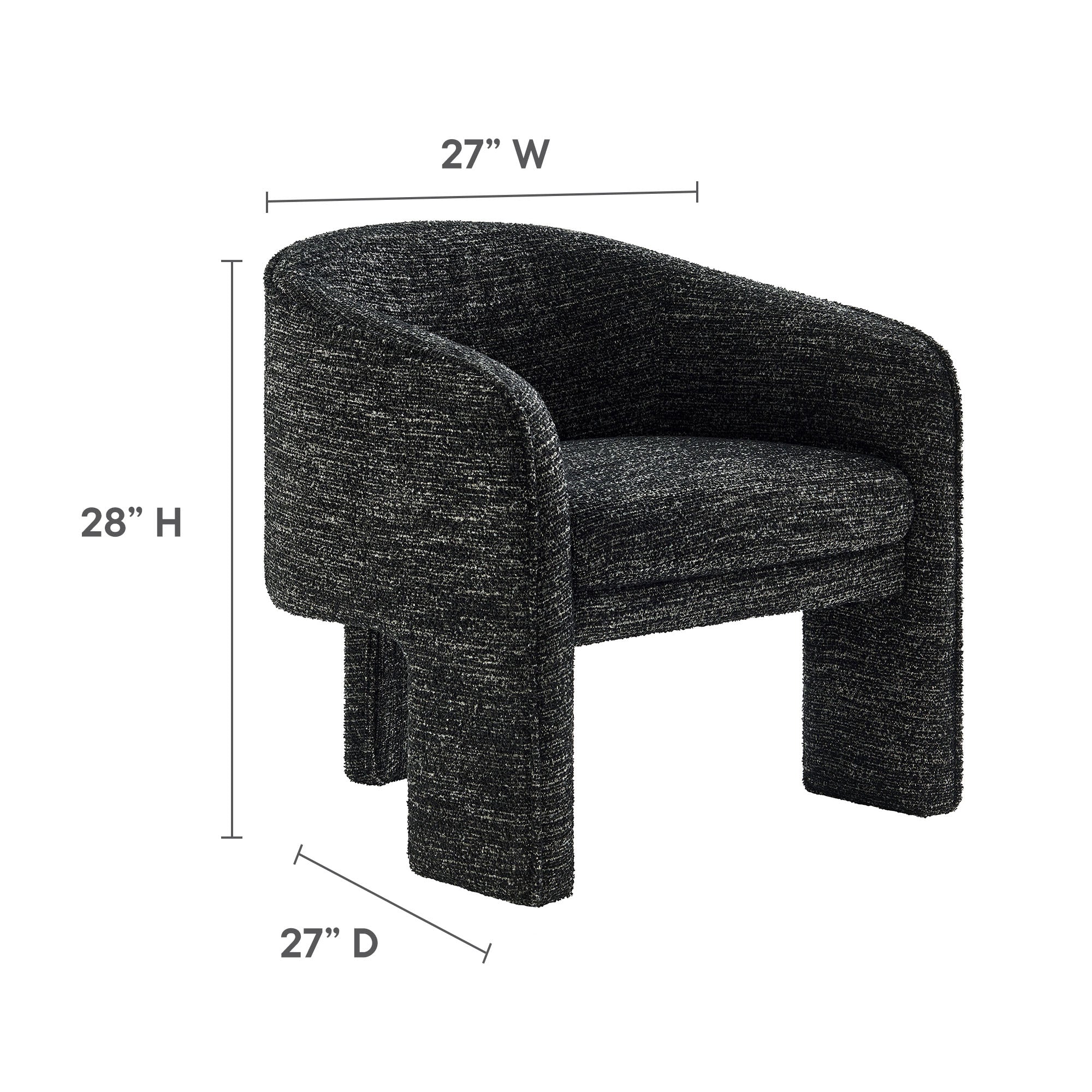 Modway Greer Boucle Fabric Upholstered Accent Armchair