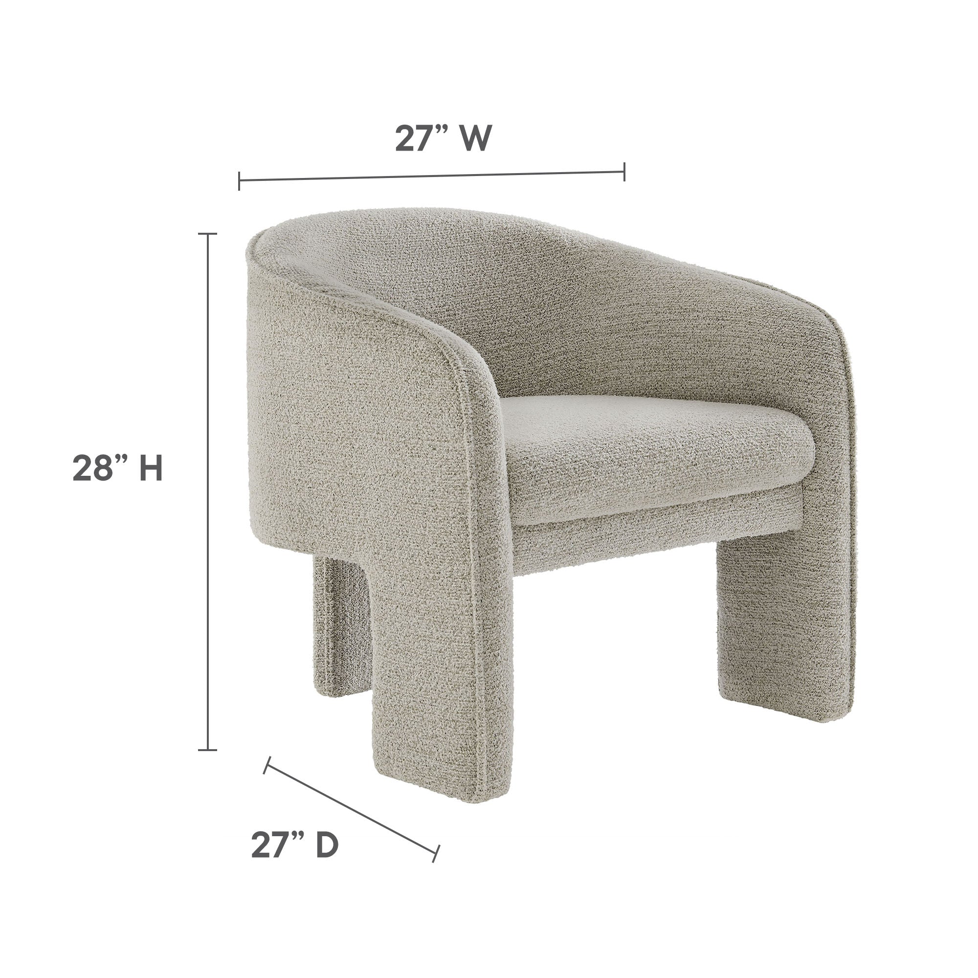 Modway Greer Boucle Fabric Upholstered Accent Armchair