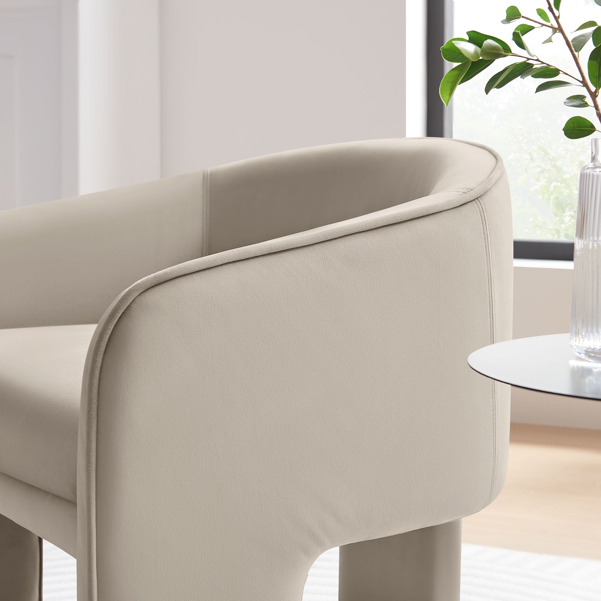 Modway Greer Performance Velvet Upholstered Accent Armchair