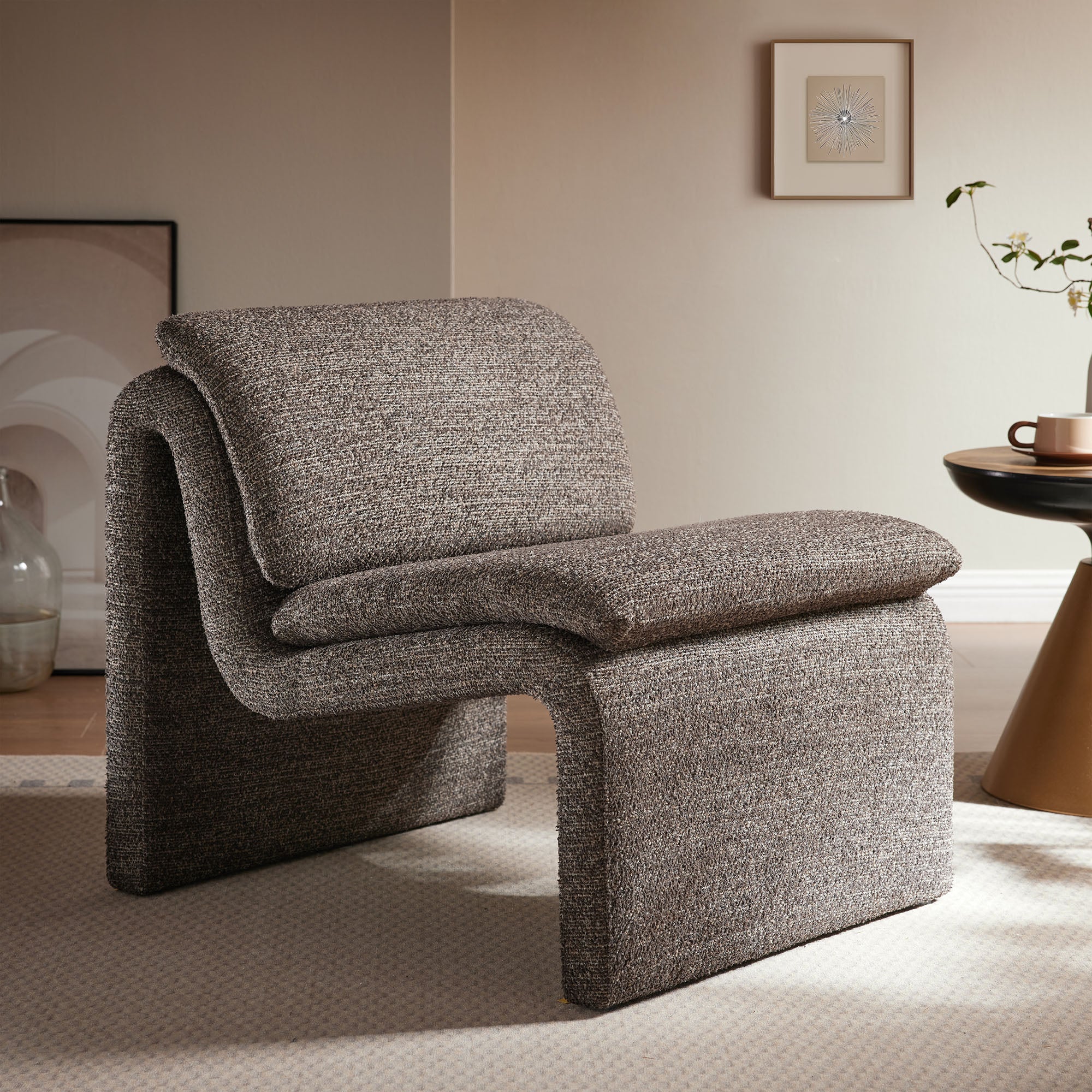 Modway Dune Boucle Upholstered Armless Accent Chair