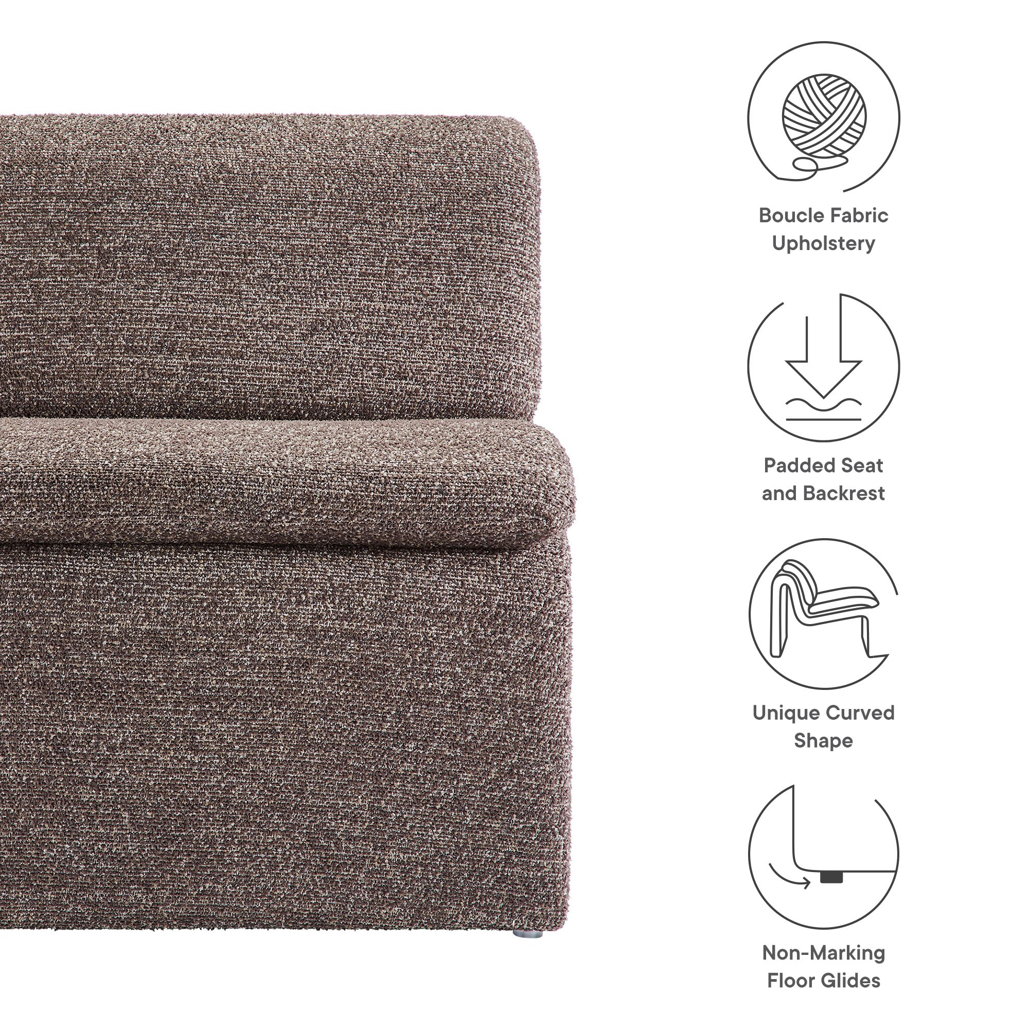 Modway Dune Boucle Upholstered Armless Accent Chair