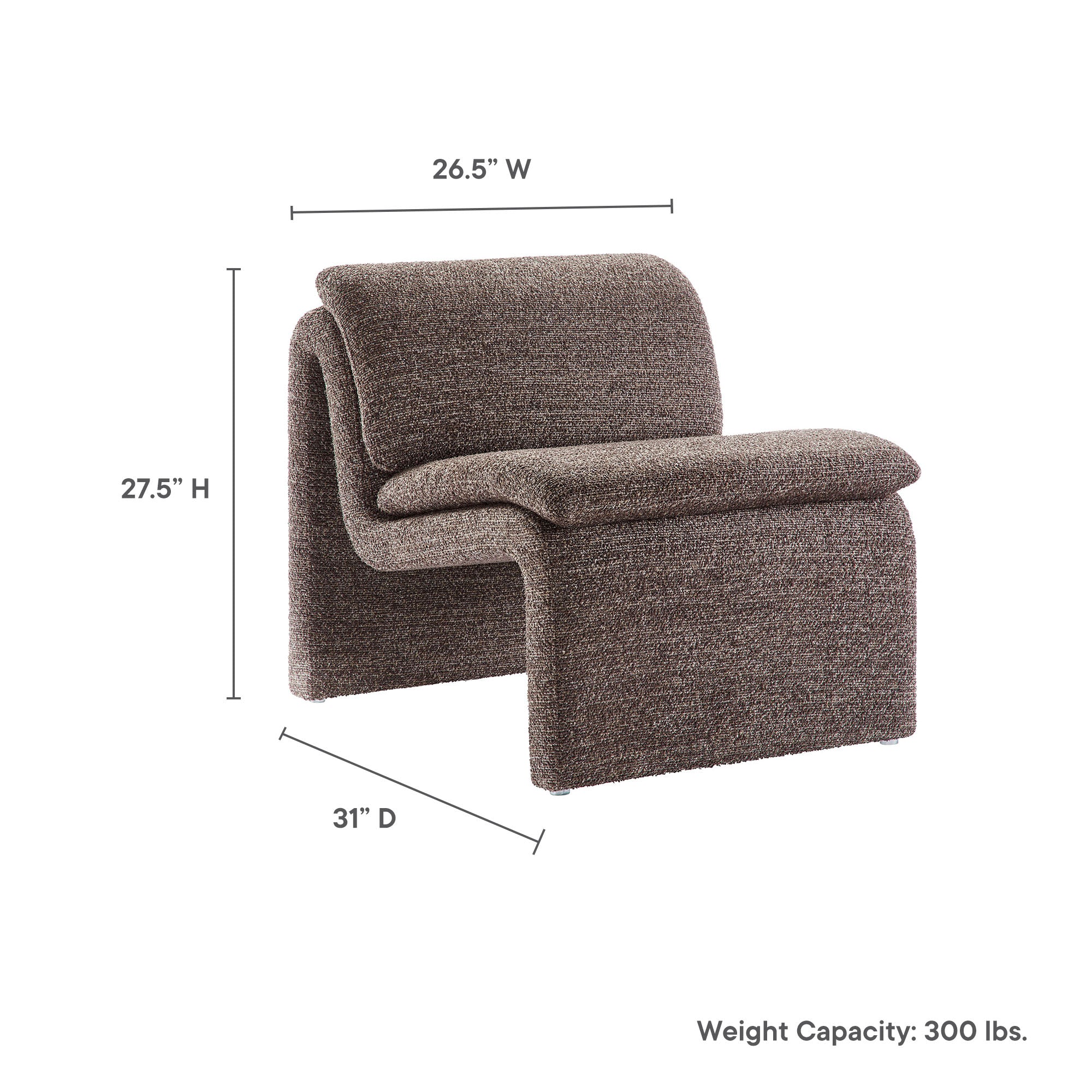 Modway Dune Boucle Upholstered Armless Accent Chair
