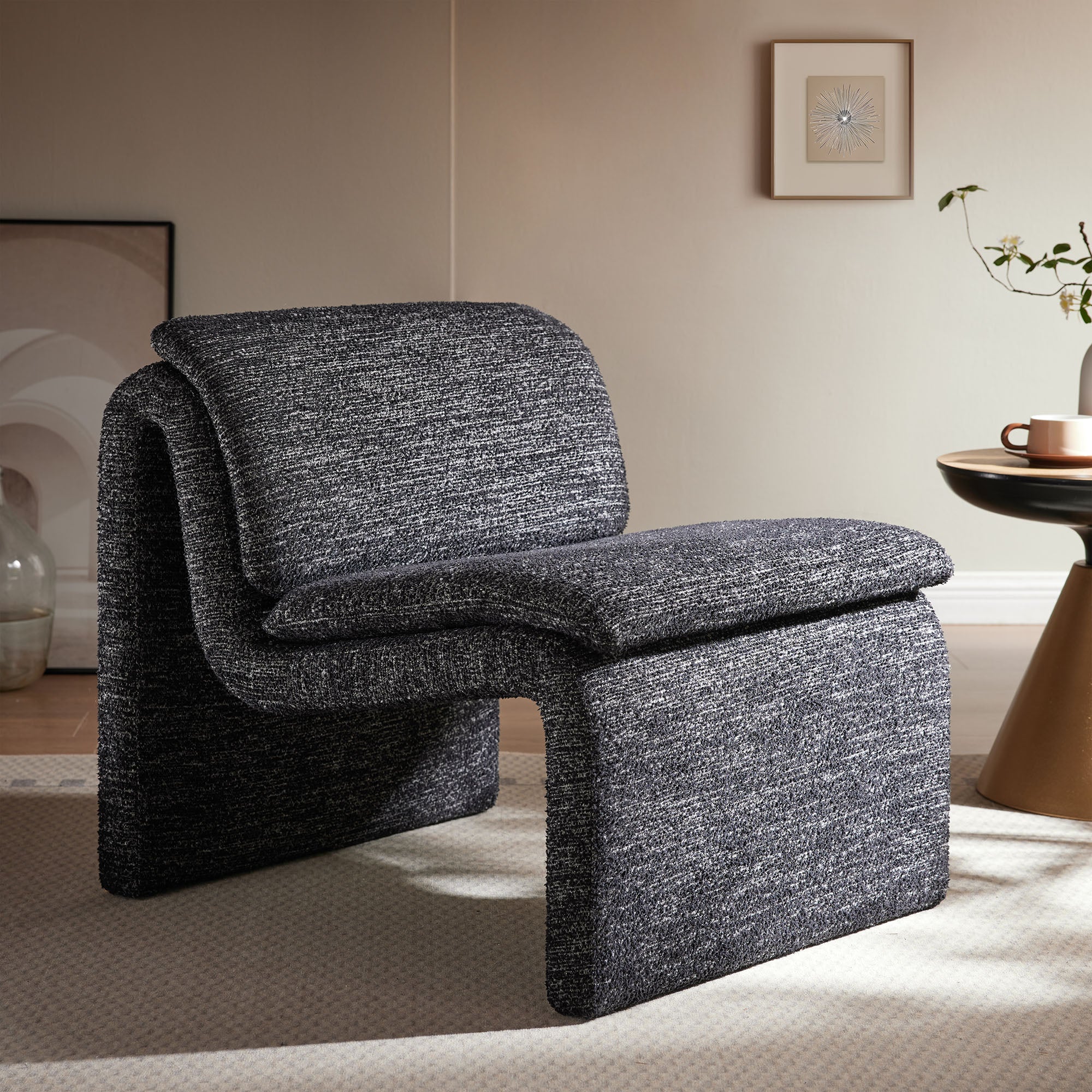 Modway Dune Boucle Upholstered Armless Accent Chair