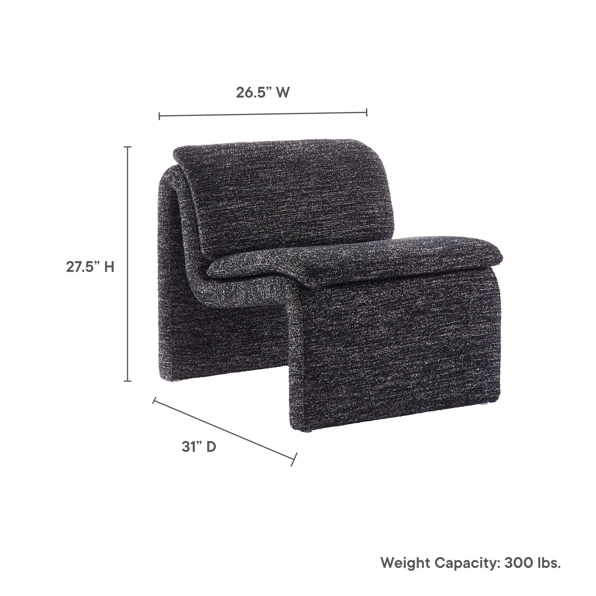 Modway Dune Boucle Upholstered Armless Accent Chair