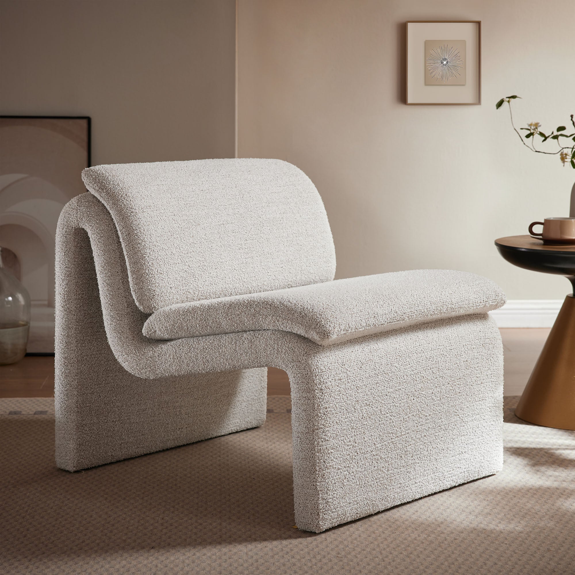 Modway Dune Boucle Upholstered Armless Accent Chair