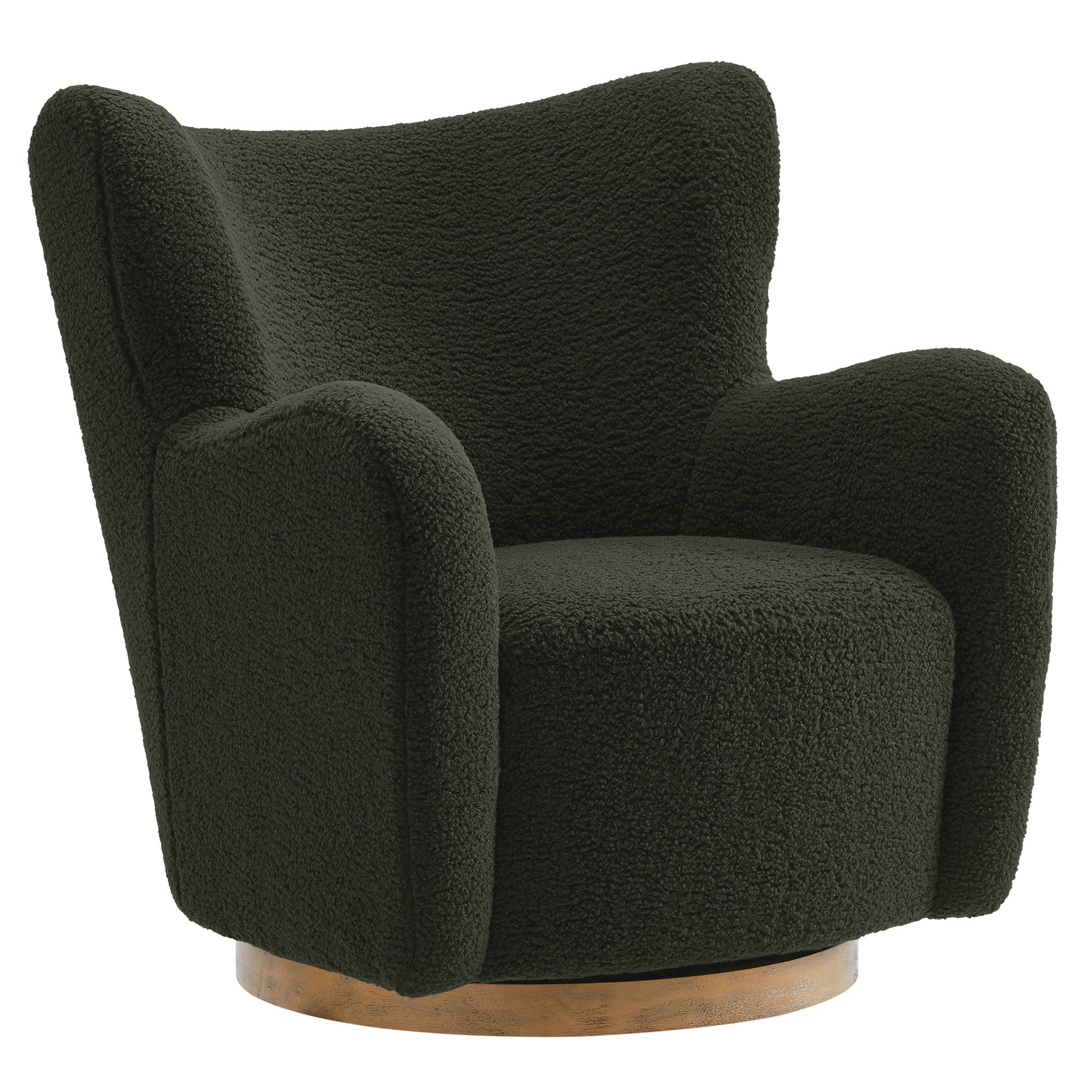 Modway Montrose Wingback Sherpa Swivel Accent Chair