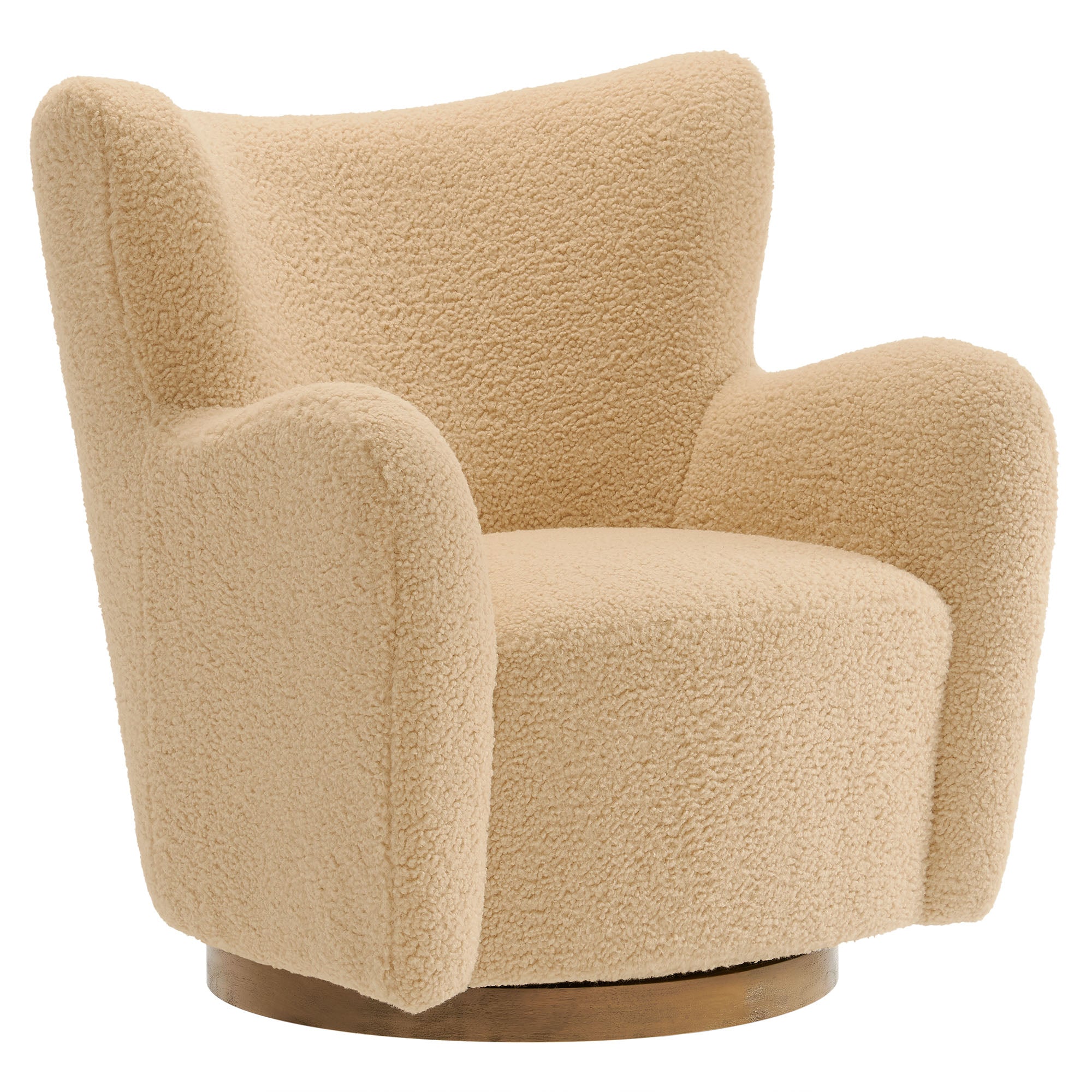 Modway Montrose Wingback Sherpa Swivel Accent Chair