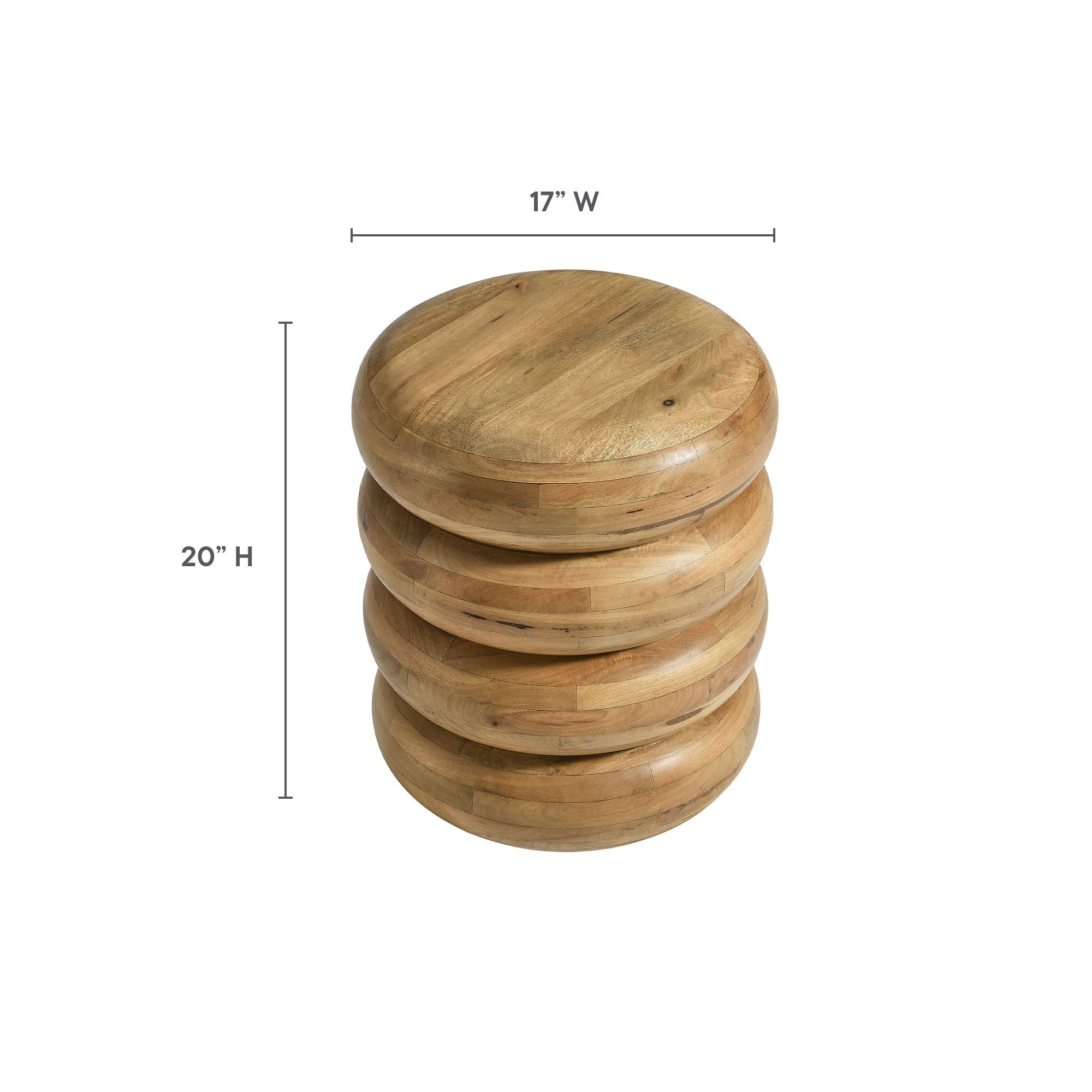 Modway Ellery Round Stacked Wood Side Table