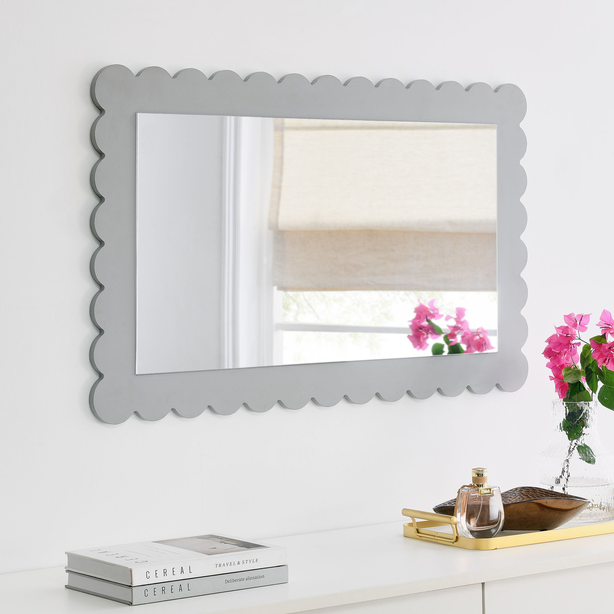 Modway Emmeline Scalloped Rectangle Wall Mirror