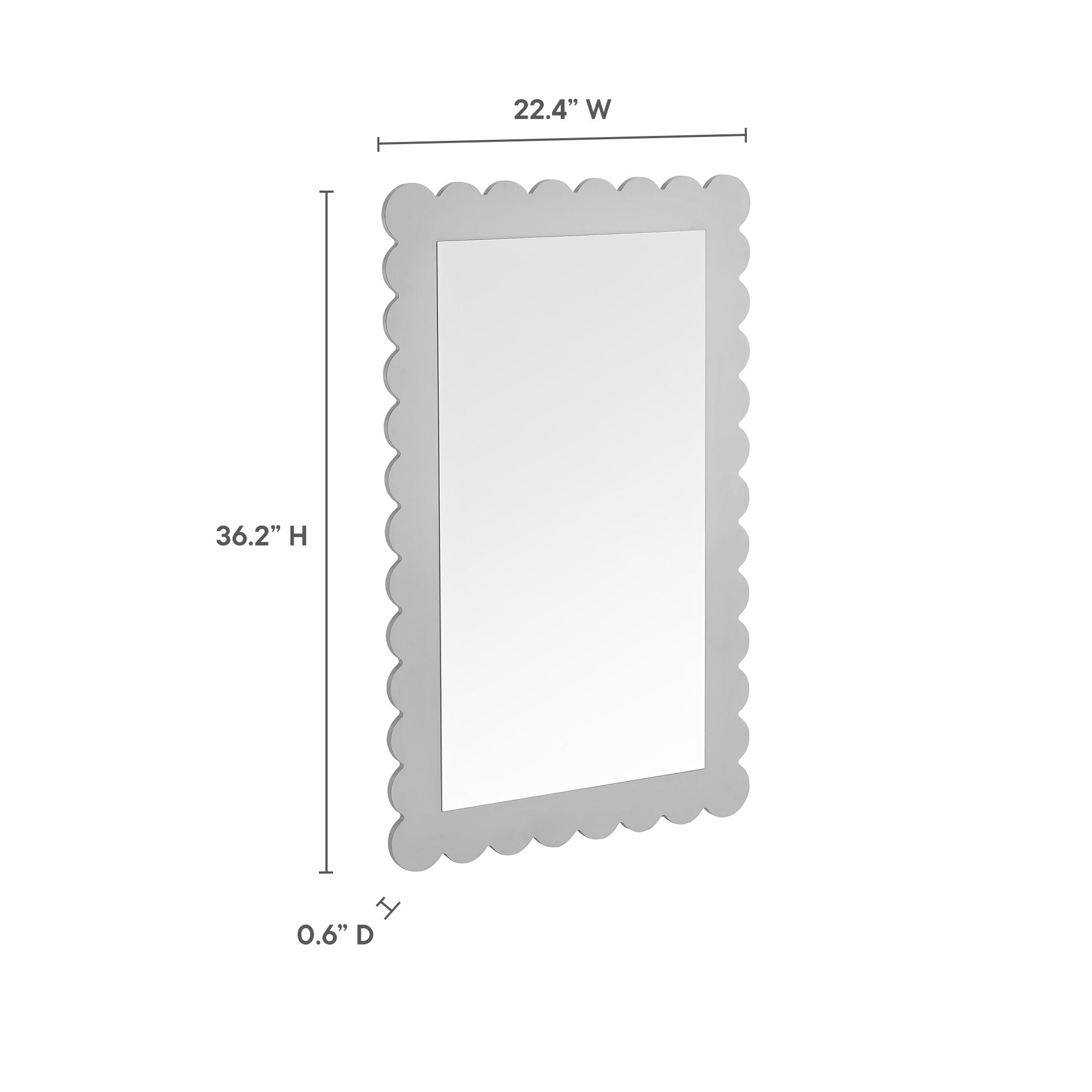 Modway Emmeline Scalloped Rectangle Wall Mirror