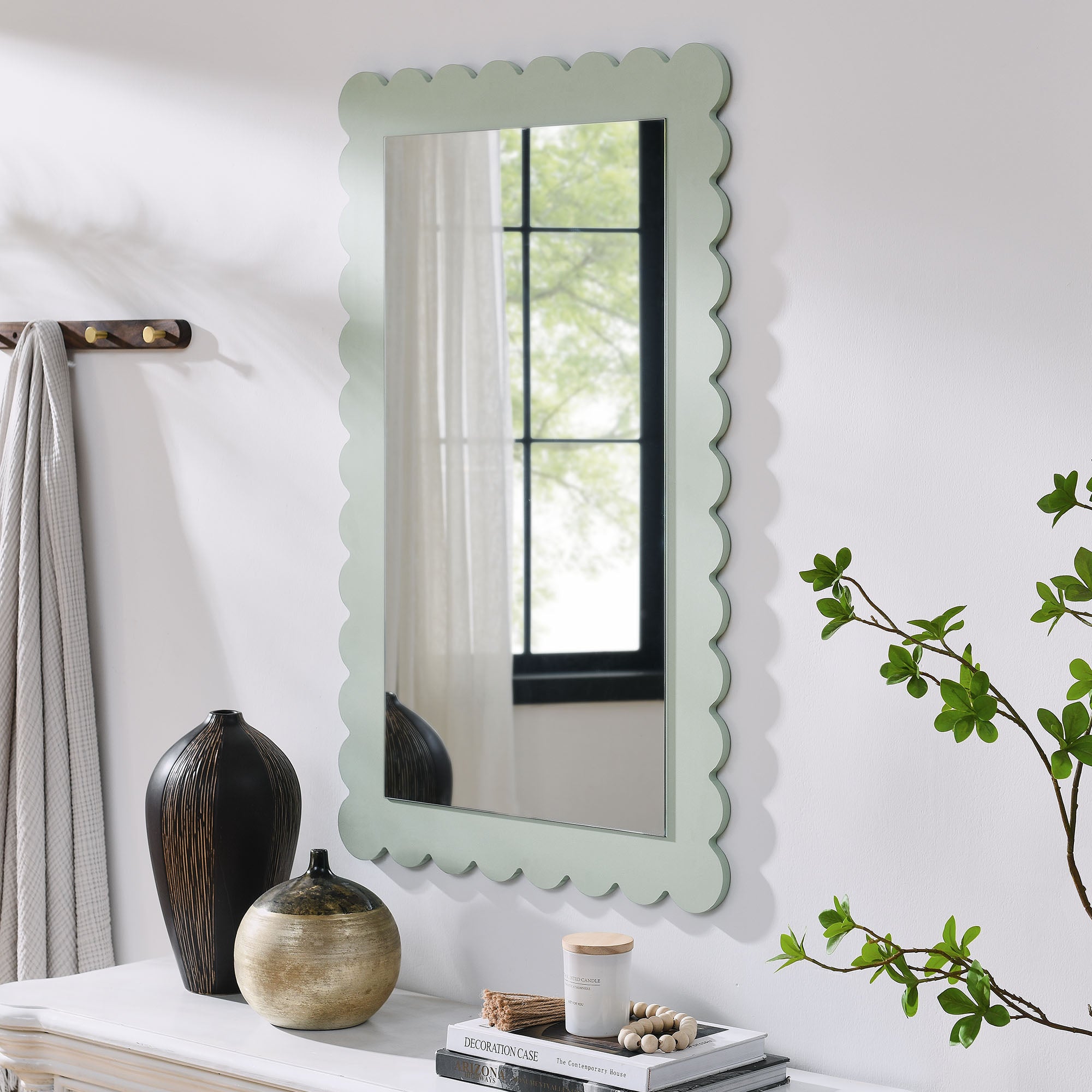 Modway Emmeline Scalloped Rectangle Wall Mirror