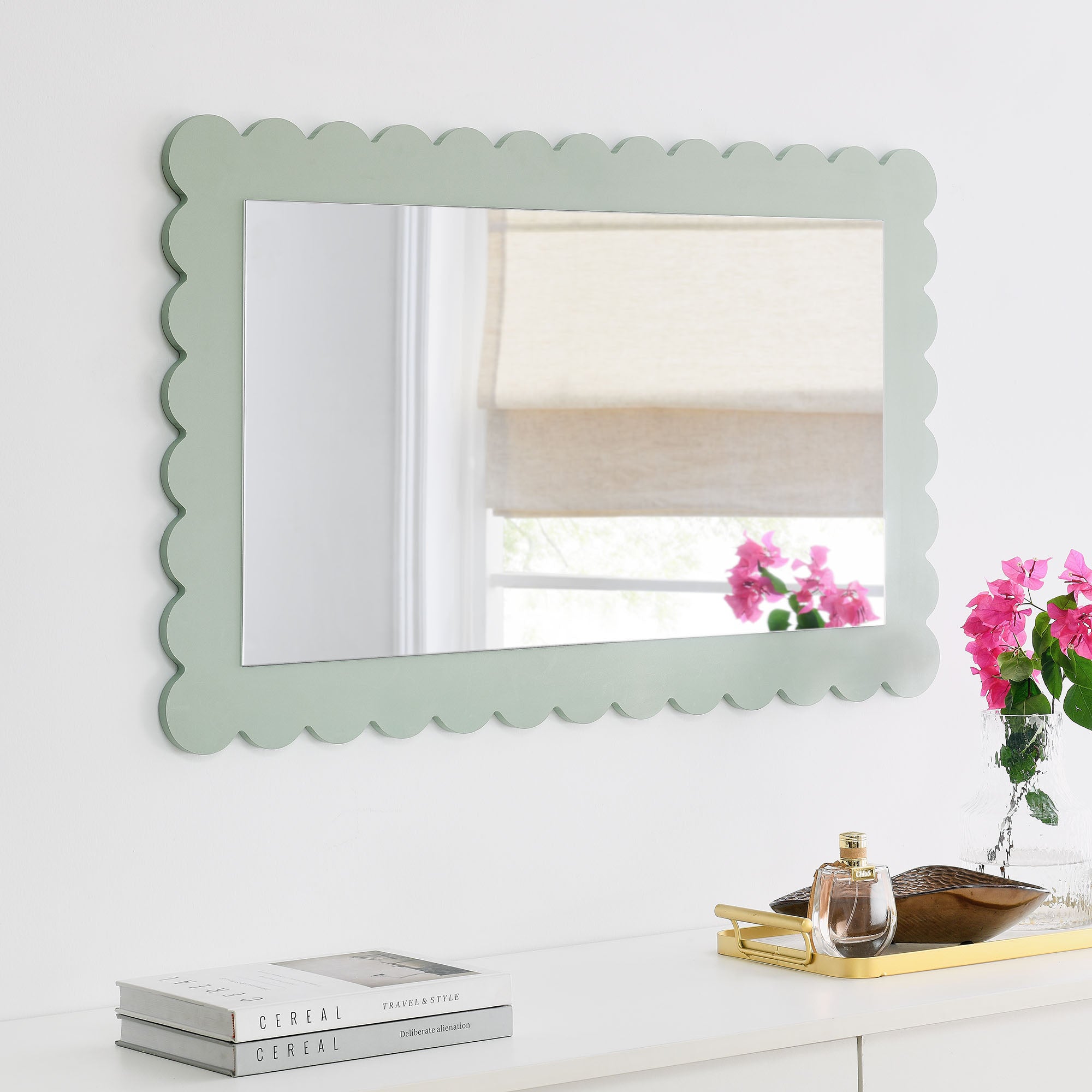 Modway Emmeline Scalloped Rectangle Wall Mirror