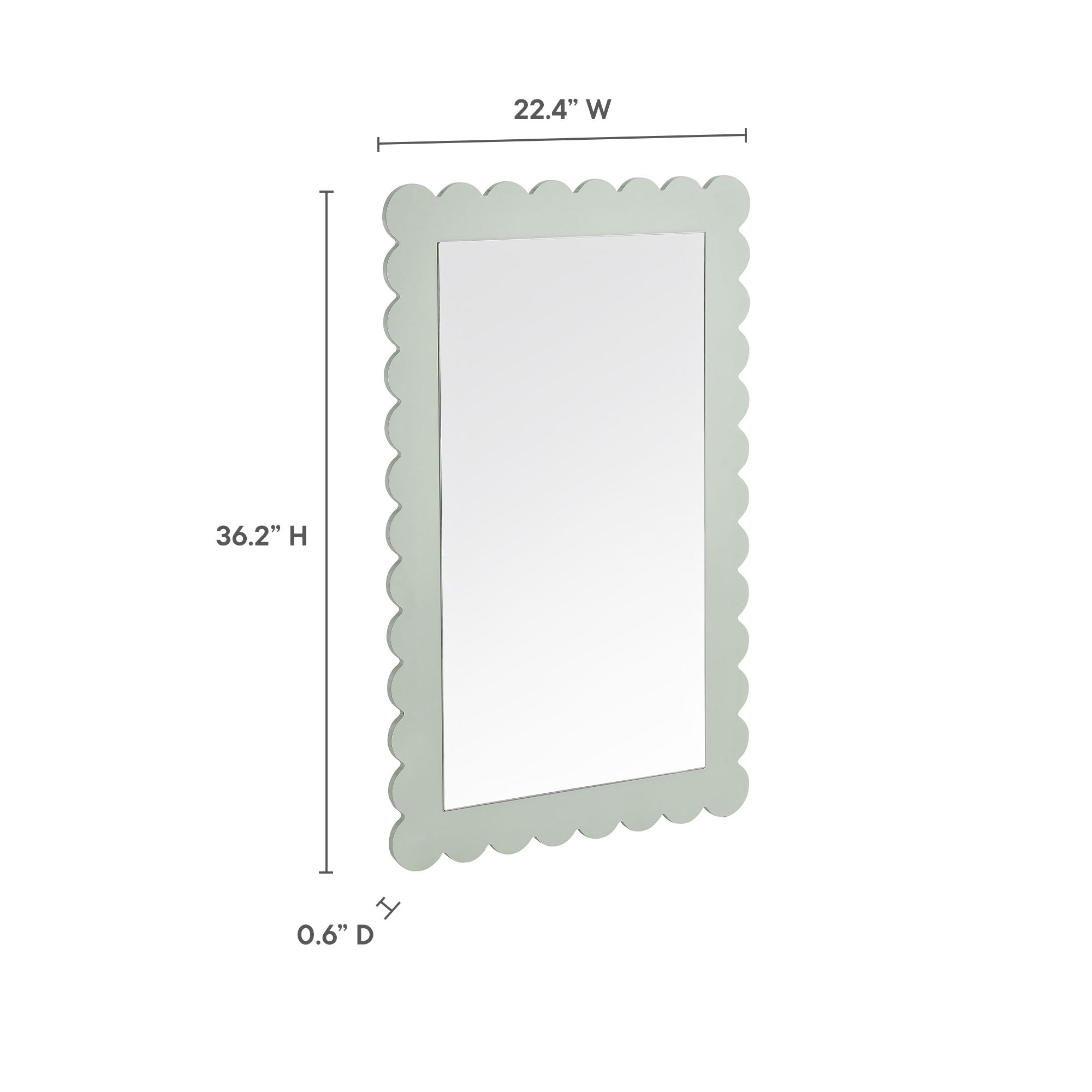 Modway Emmeline Scalloped Rectangle Wall Mirror