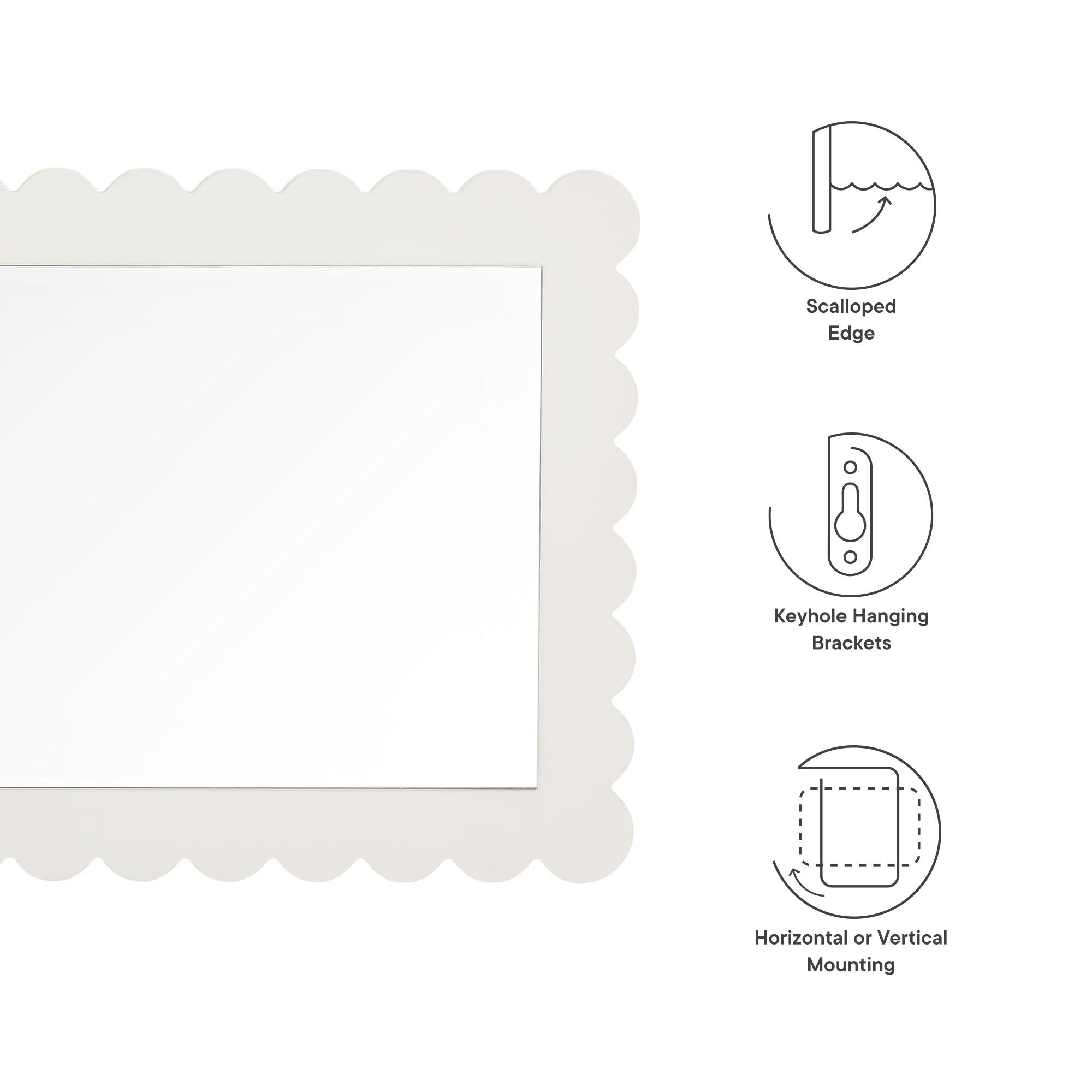 Modway Emmeline Scalloped Rectangle Wall Mirror