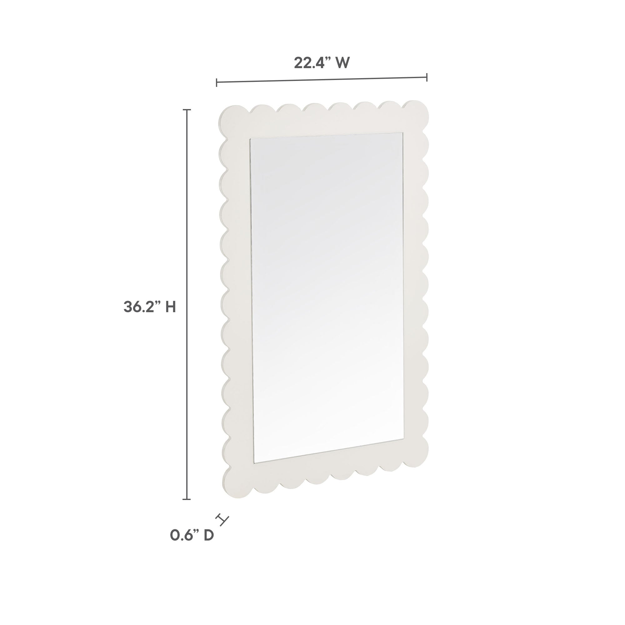 Modway Emmeline Scalloped Rectangle Wall Mirror