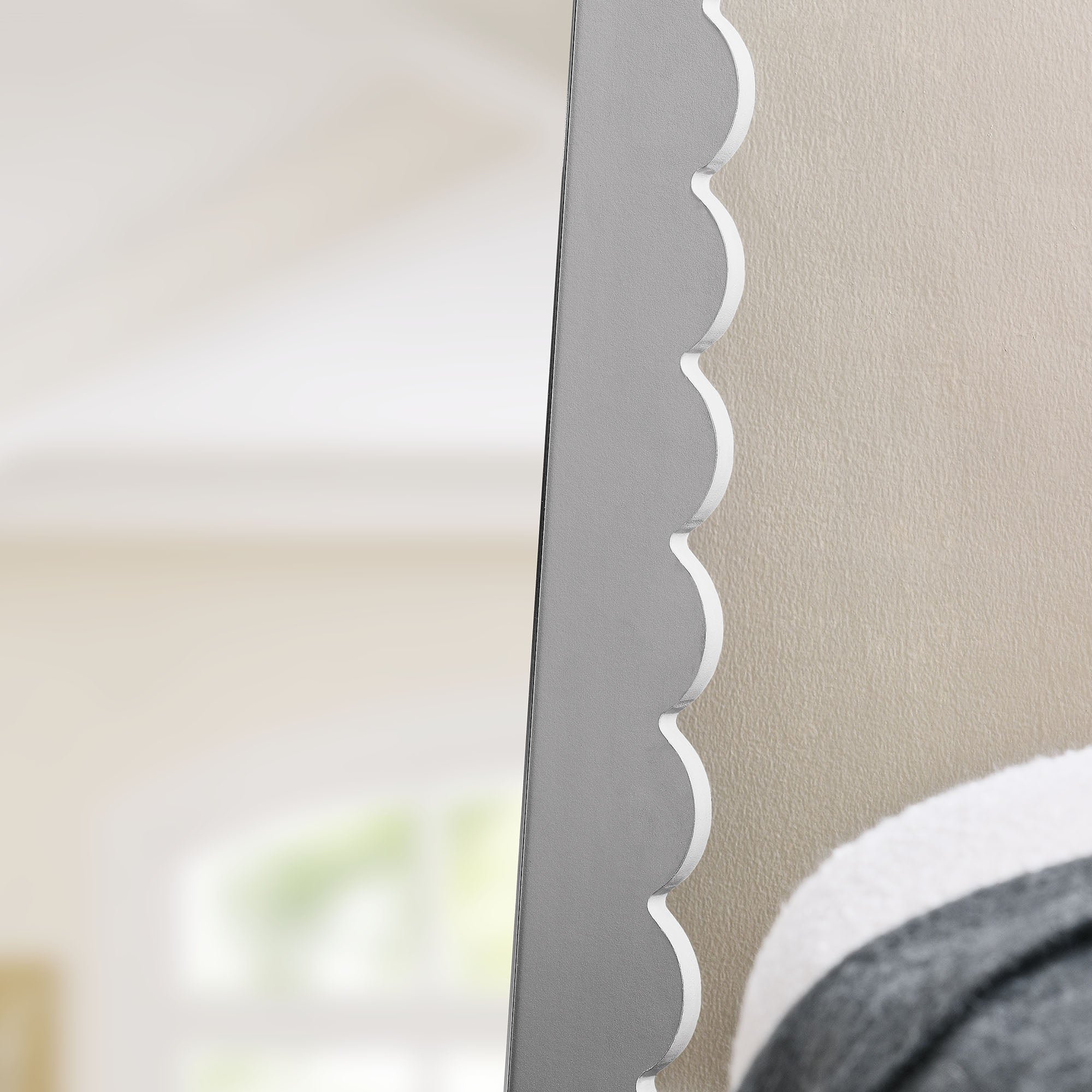 Modway Emmeline Scalloped Rectangle Floor Mirror