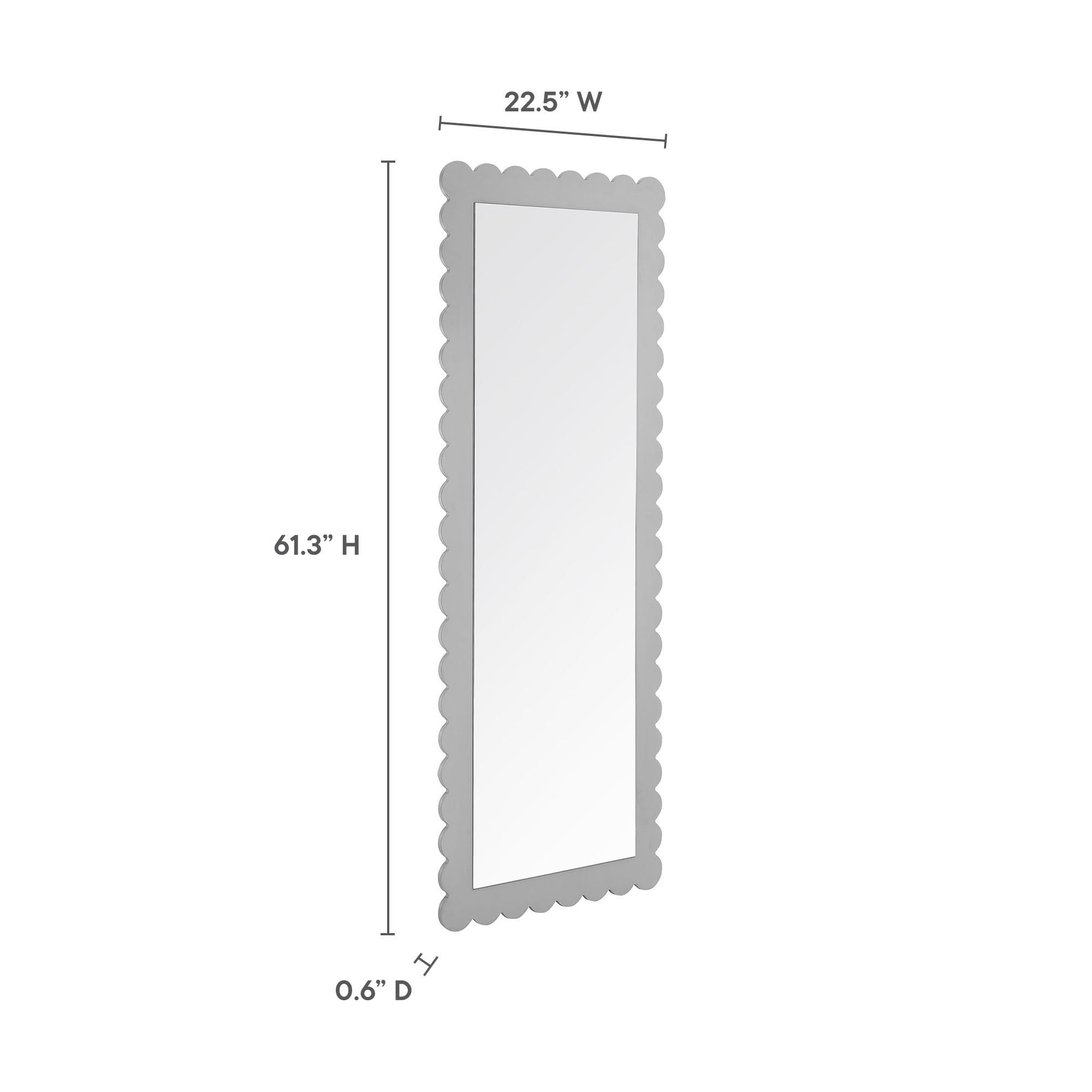 Modway Emmeline Scalloped Rectangle Floor Mirror