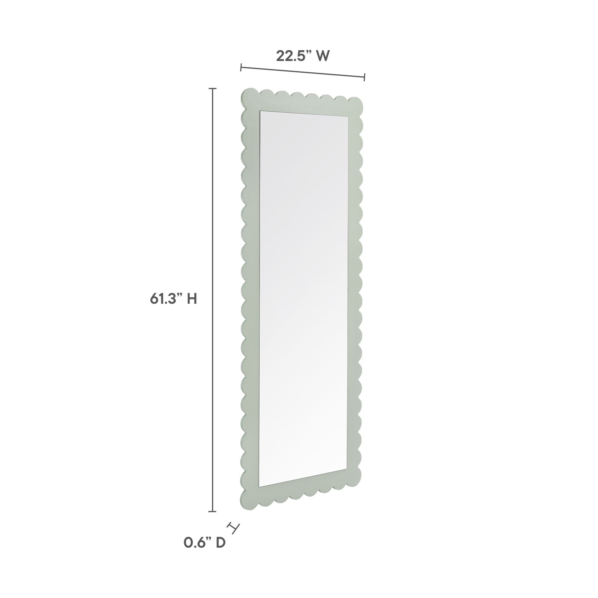 Modway Emmeline Scalloped Rectangle Floor Mirror