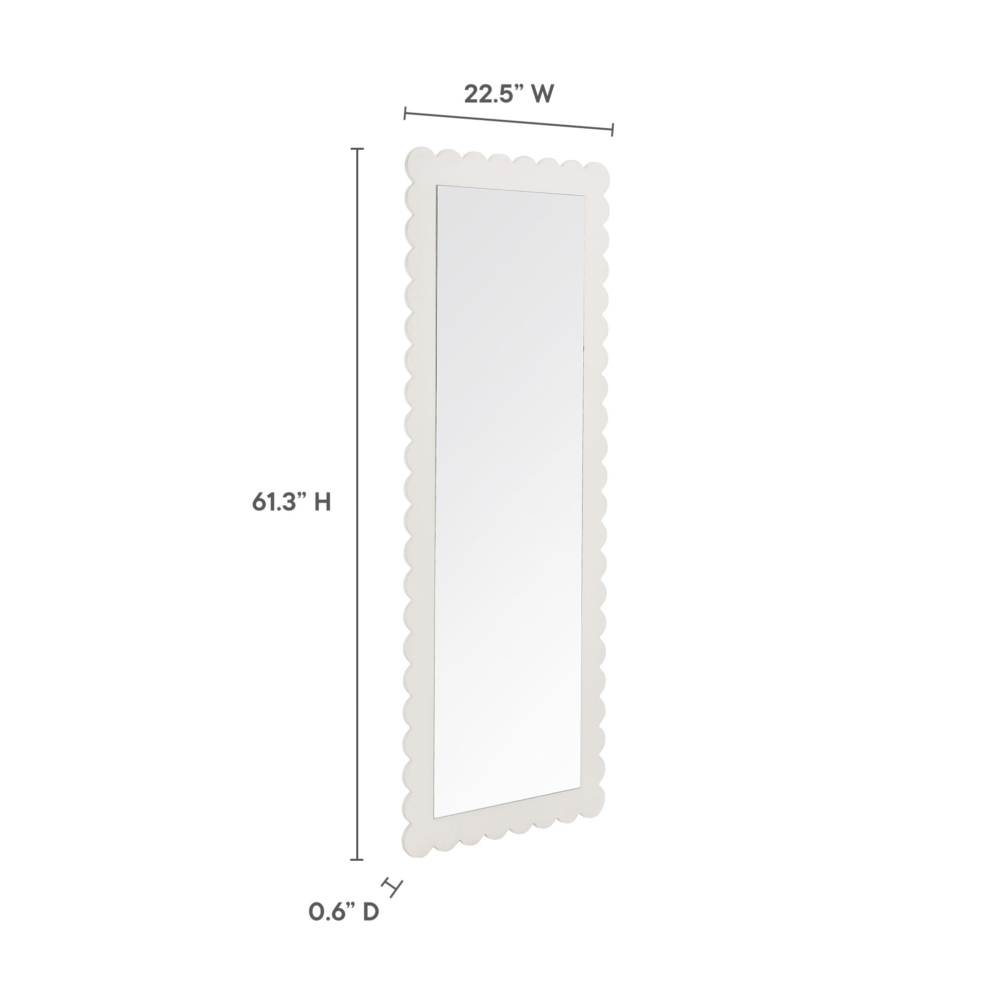 Modway Emmeline Scalloped Rectangle Floor Mirror