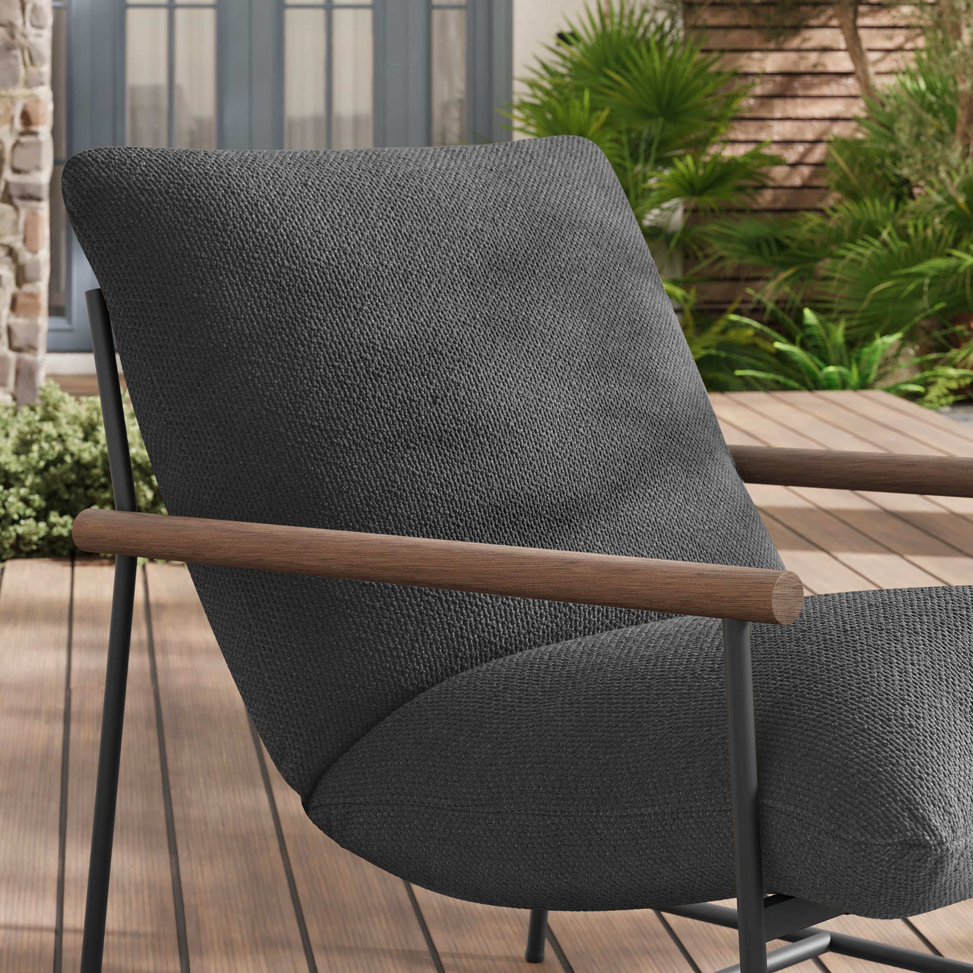 Modway Raya Outdoor Patio Boucle Sling Lounge Chair