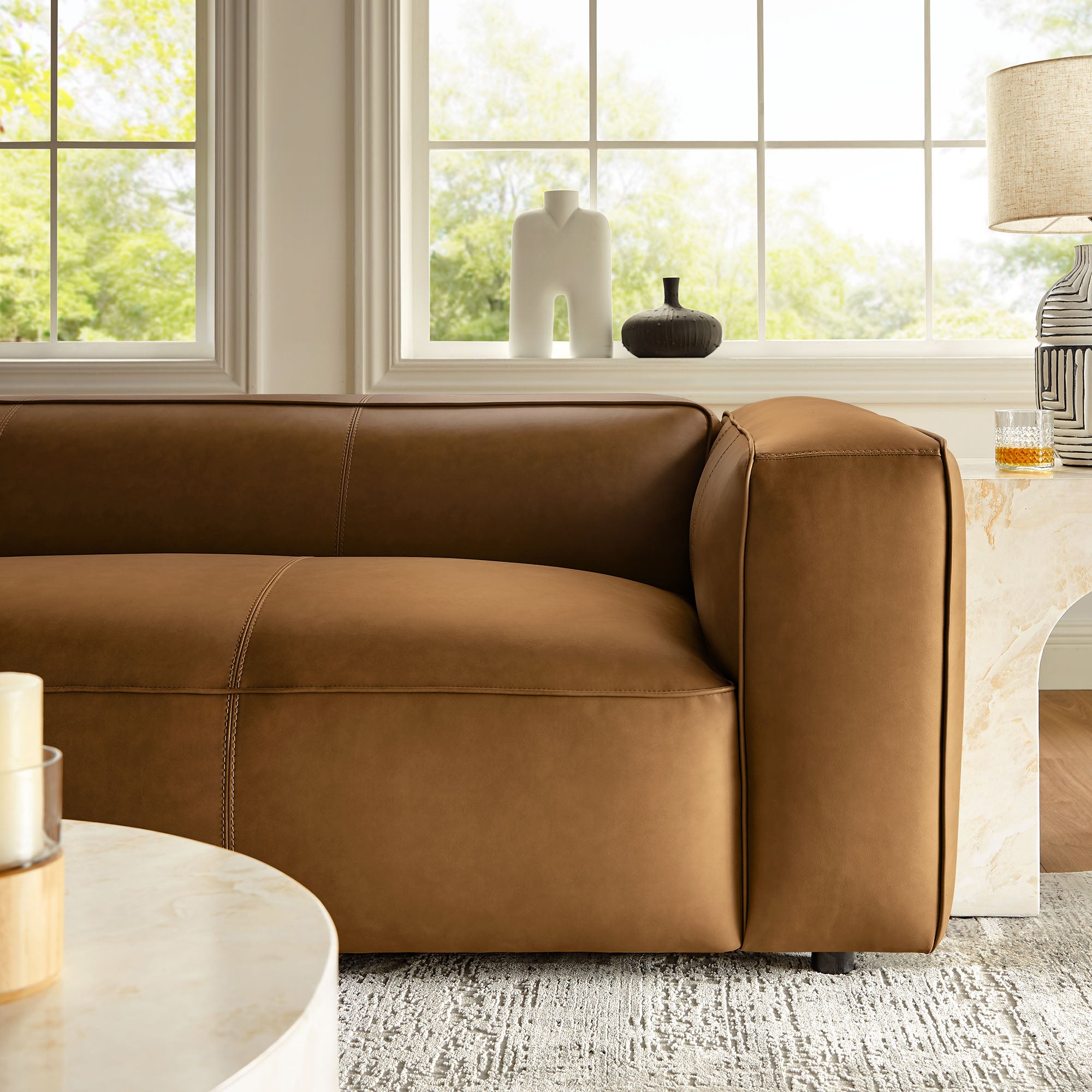 Modway Auren Upholstered Vegan Leather Sofa