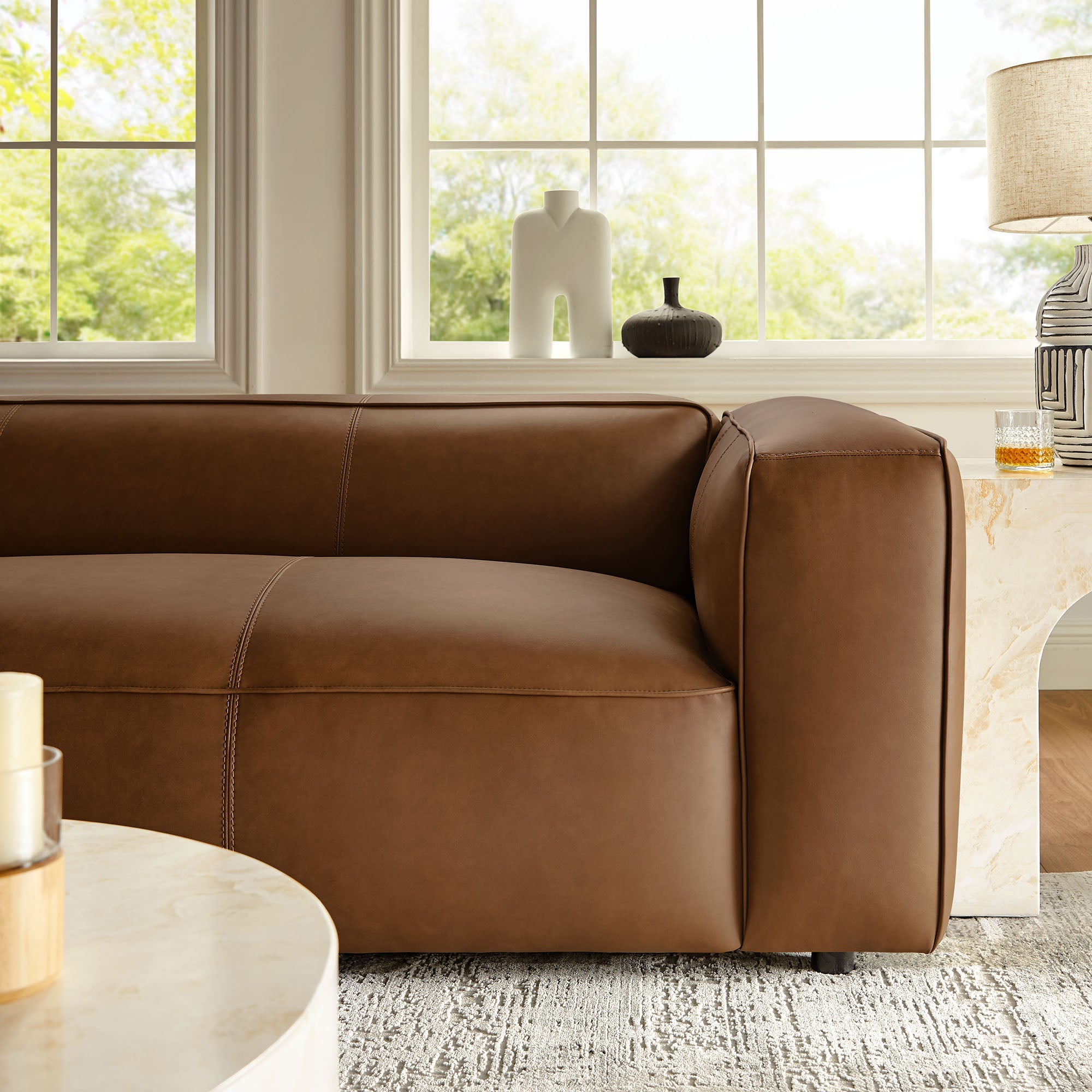 Modway Auren Upholstered Vegan Leather Sofa