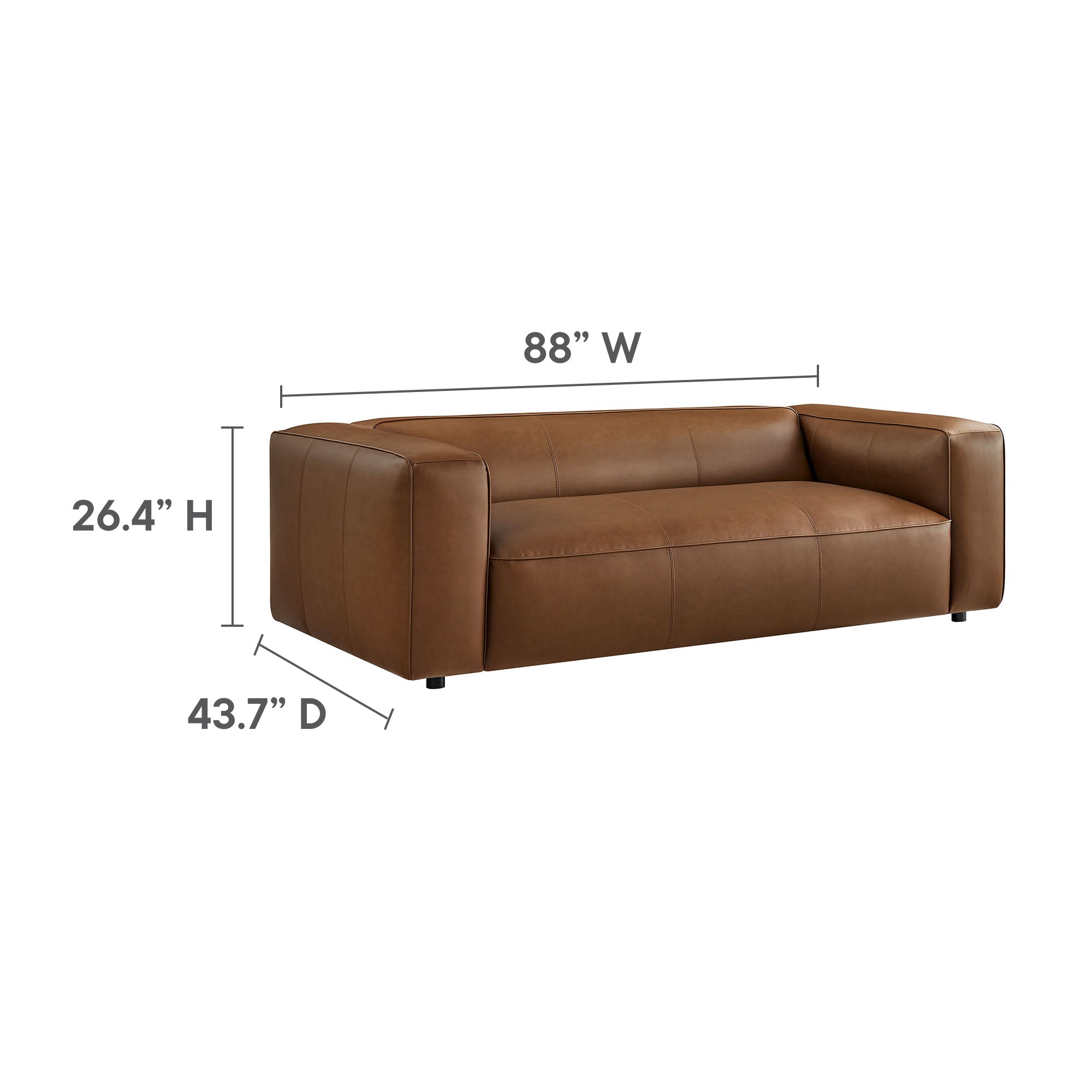 Modway Auren Upholstered Vegan Leather Sofa