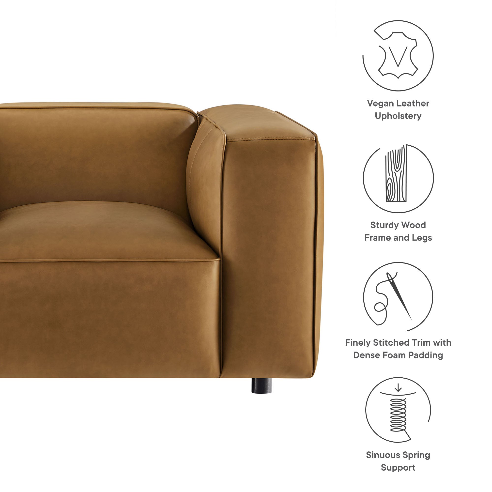 Modway Auren Upholstered Vegan Leather Modular Armchair