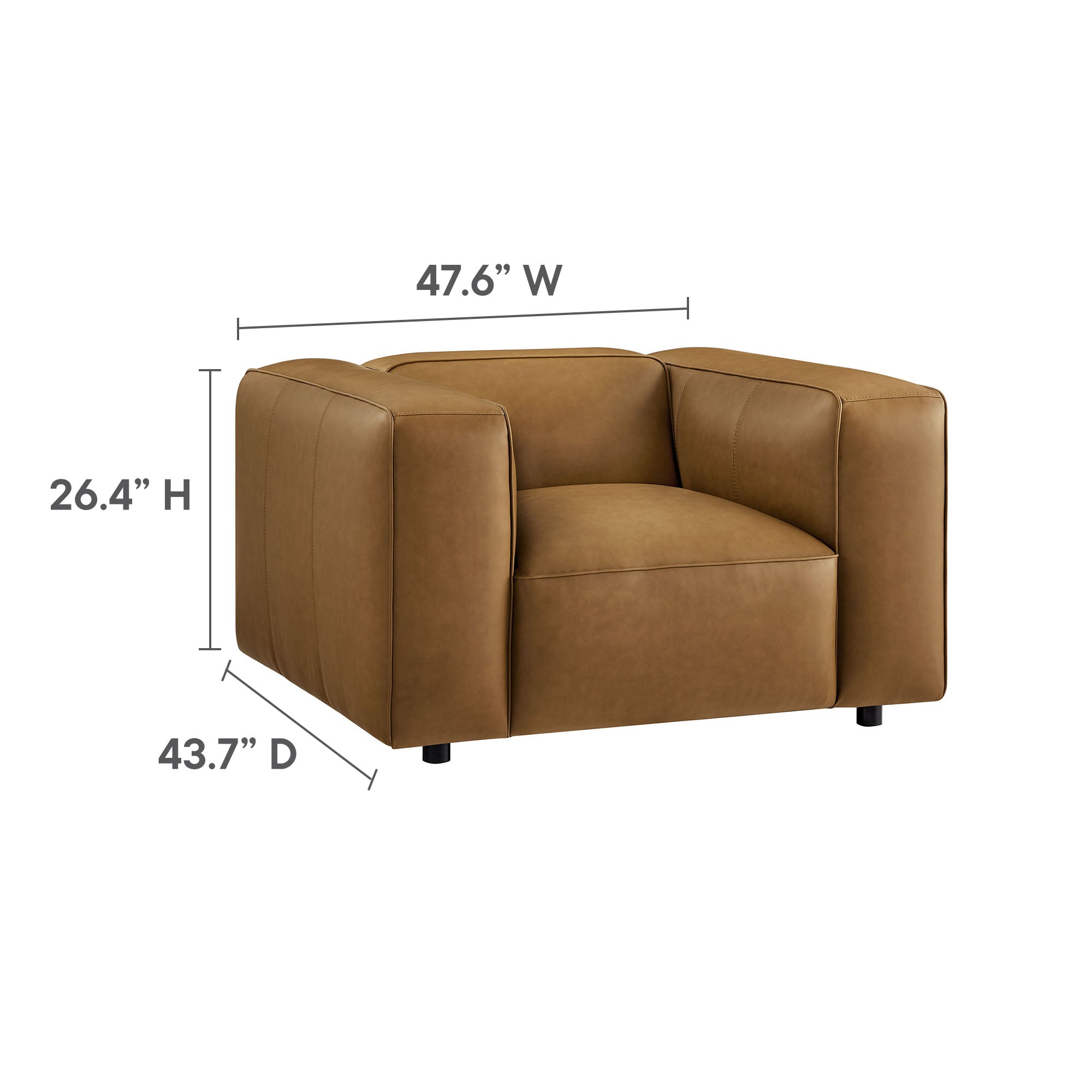 Modway Auren Upholstered Vegan Leather Modular Armchair