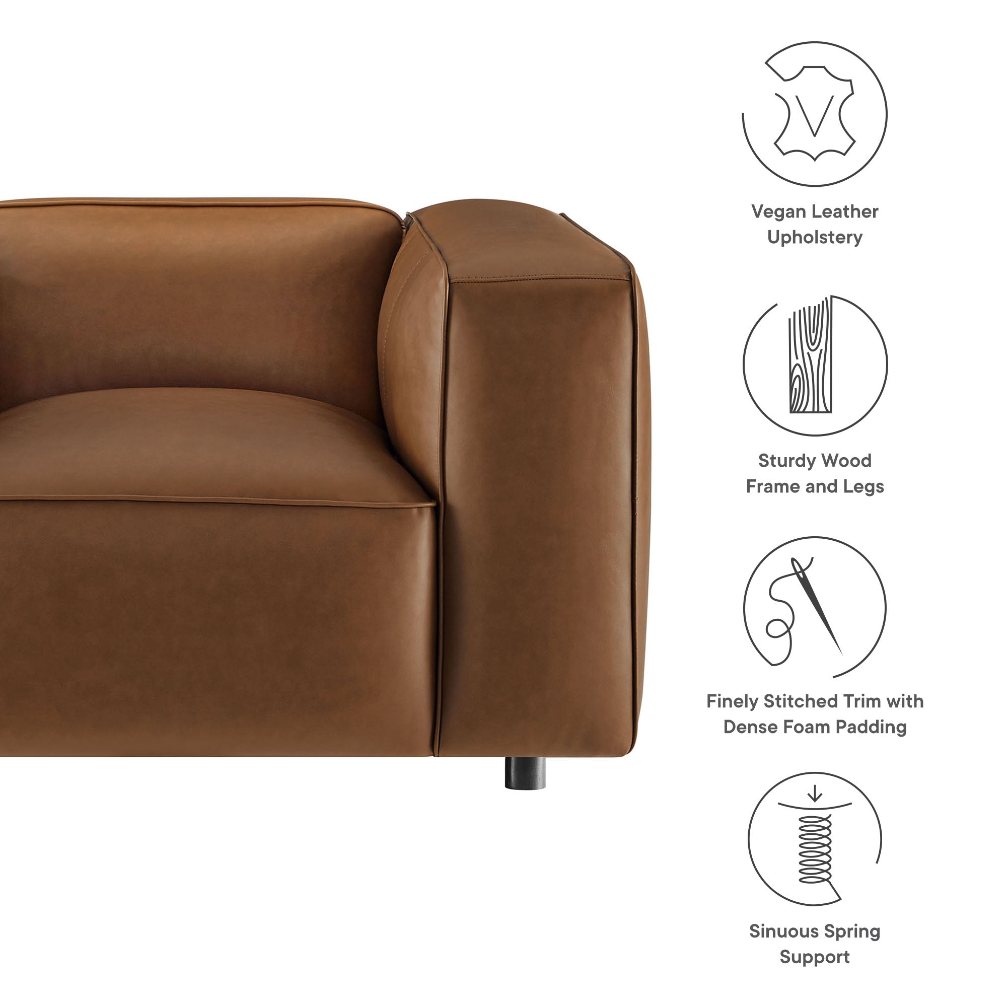 Modway Auren Upholstered Vegan Leather Modular Armchair