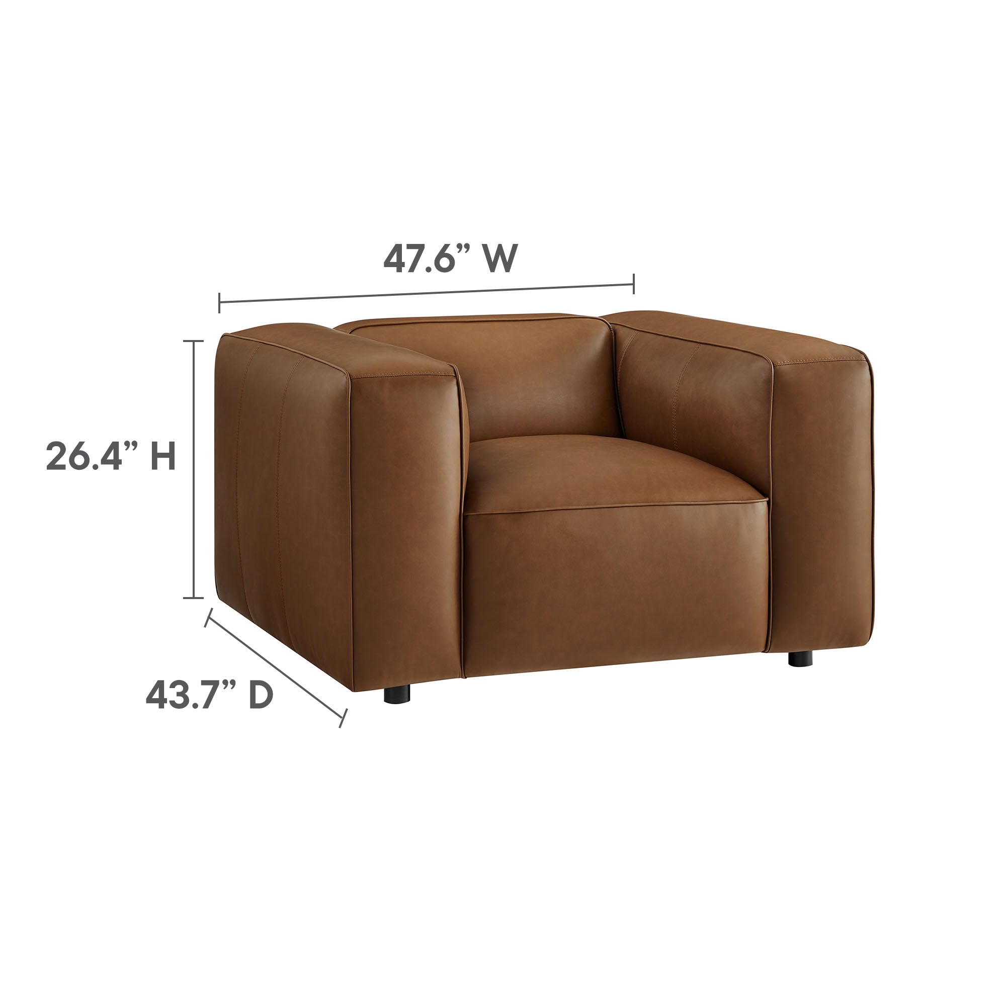 Modway Auren Upholstered Vegan Leather Modular Armchair