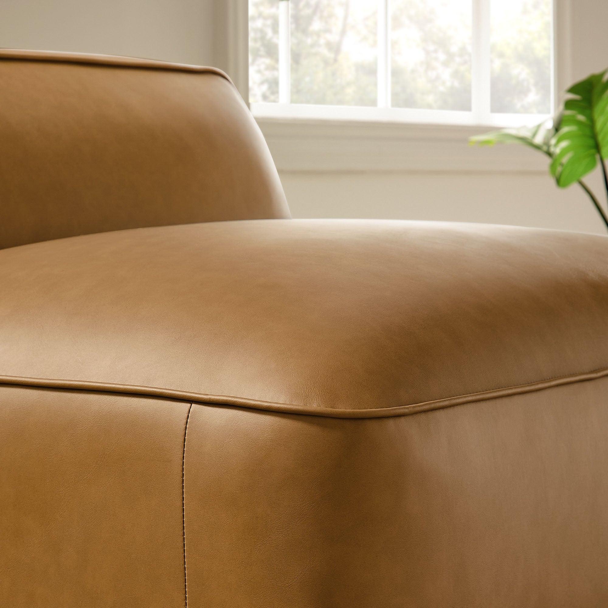 Modway Auren Upholstered Vegan Leather Modular Armless Chair