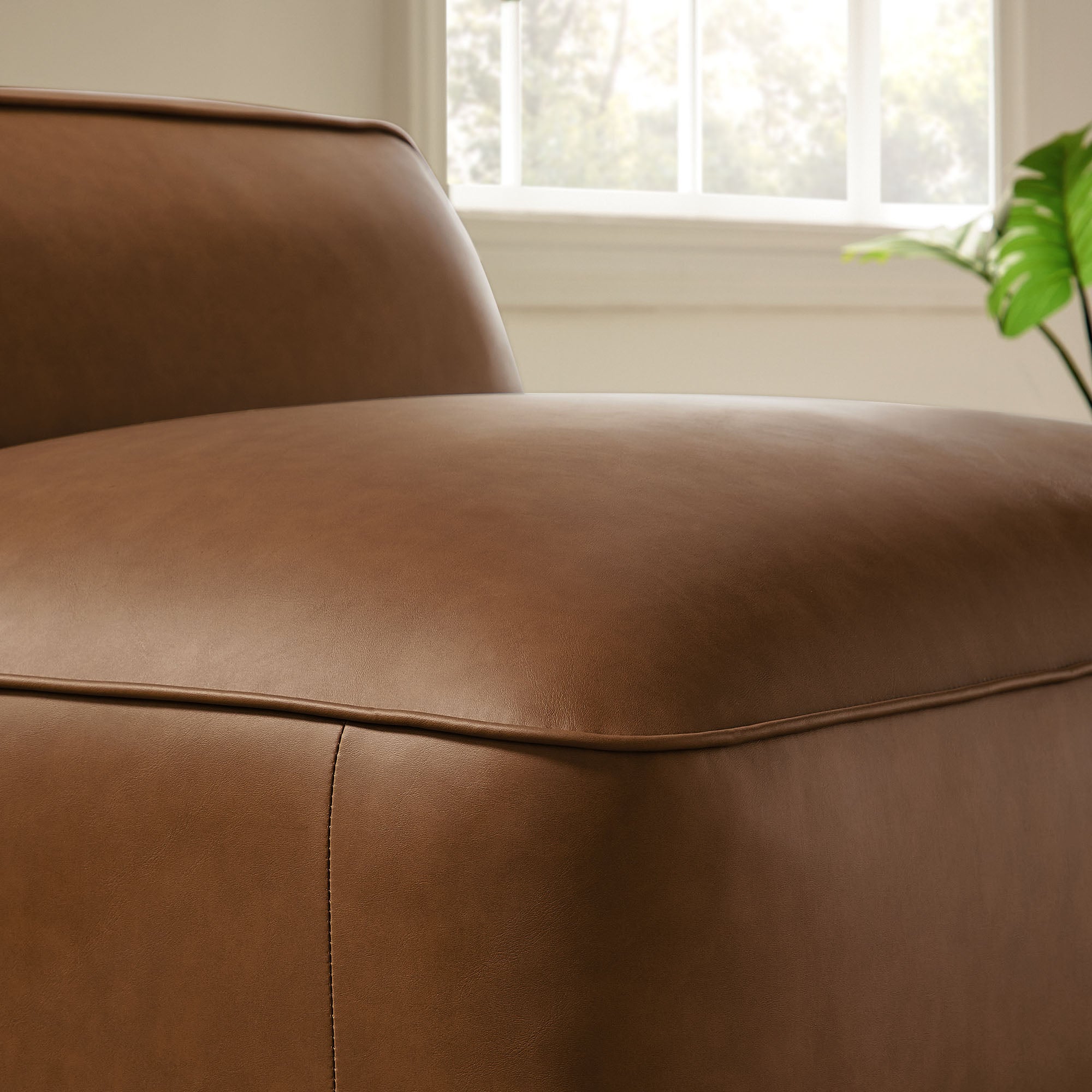 Modway Auren Upholstered Vegan Leather Modular Armless Chair