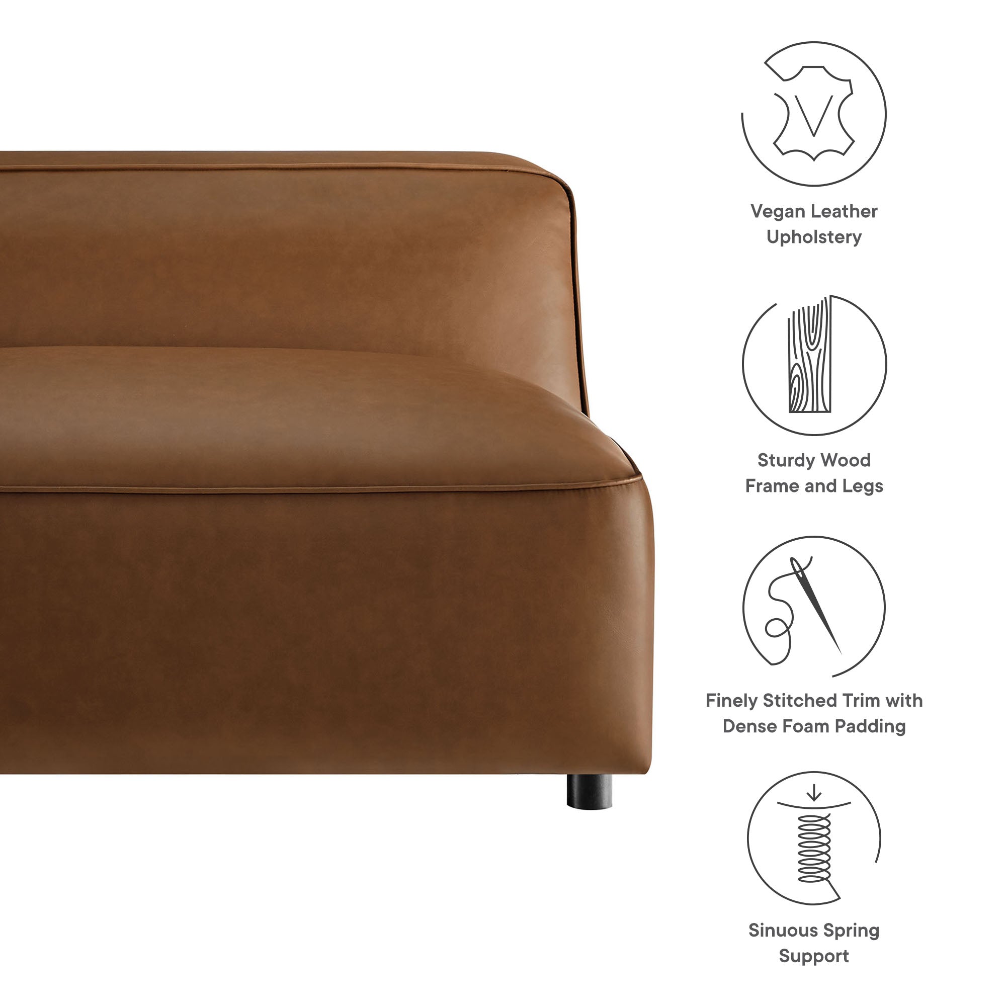 Modway Auren Upholstered Vegan Leather Modular Armless Chair