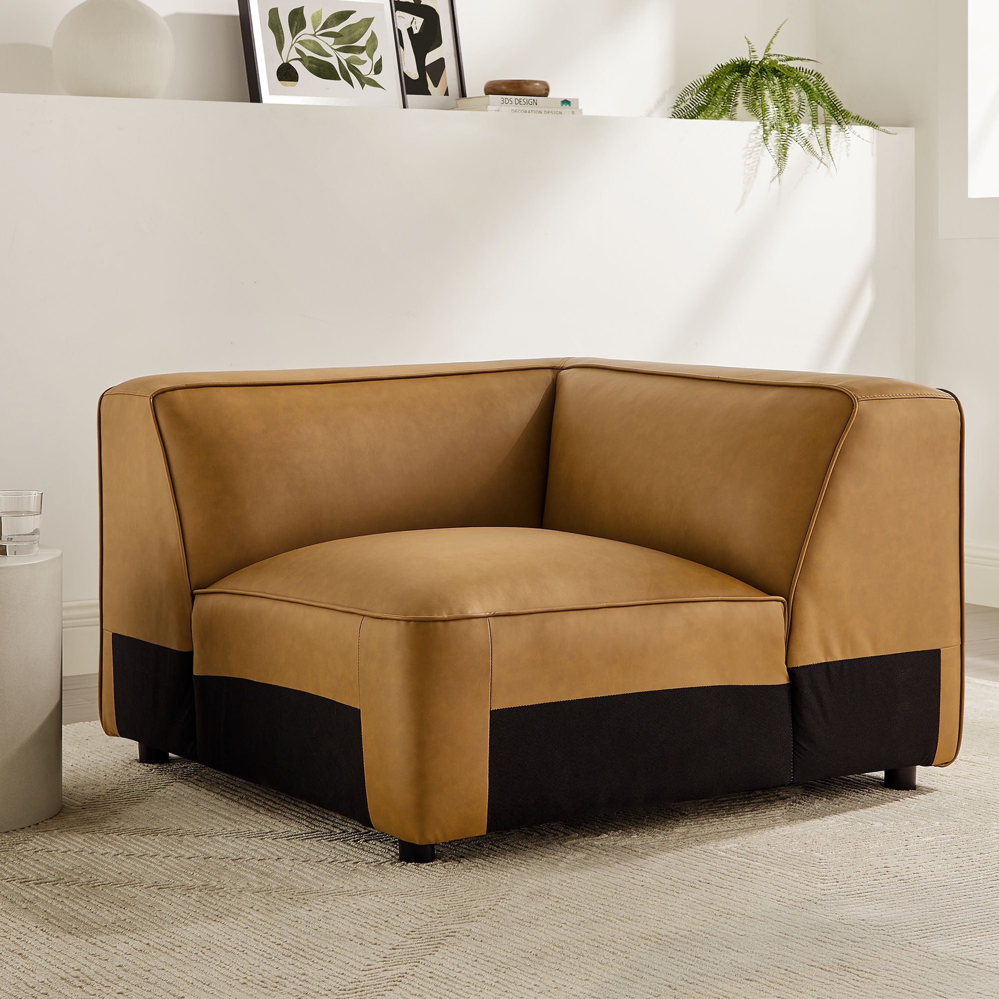 Modway Auren Upholstered Vegan Leather Modular Corner Chair