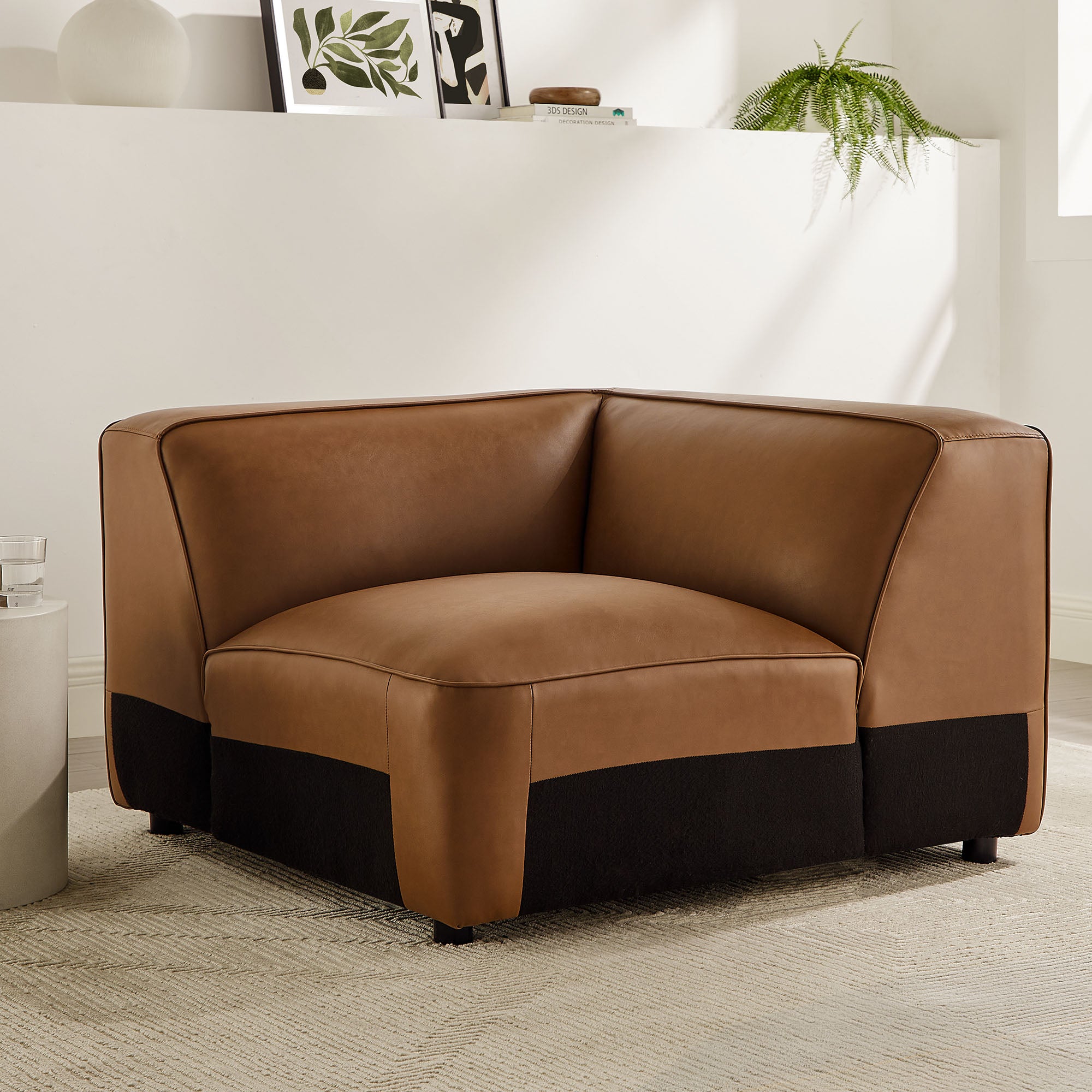 Modway Auren Upholstered Vegan Leather Modular Corner Chair