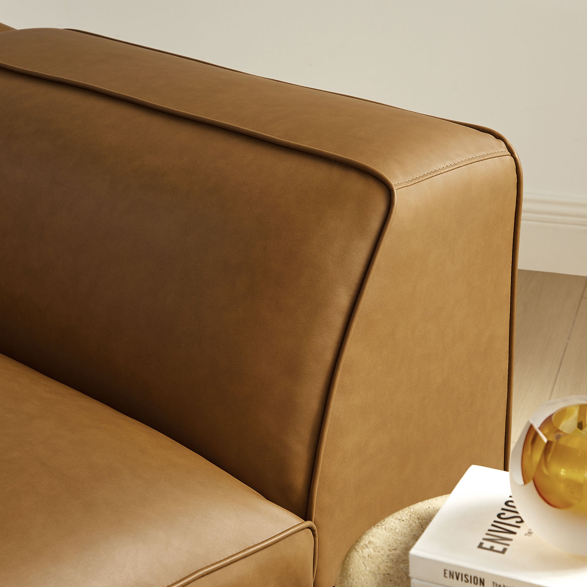 Modway Auren Upholstered Vegan Leather Modular Left Armchair