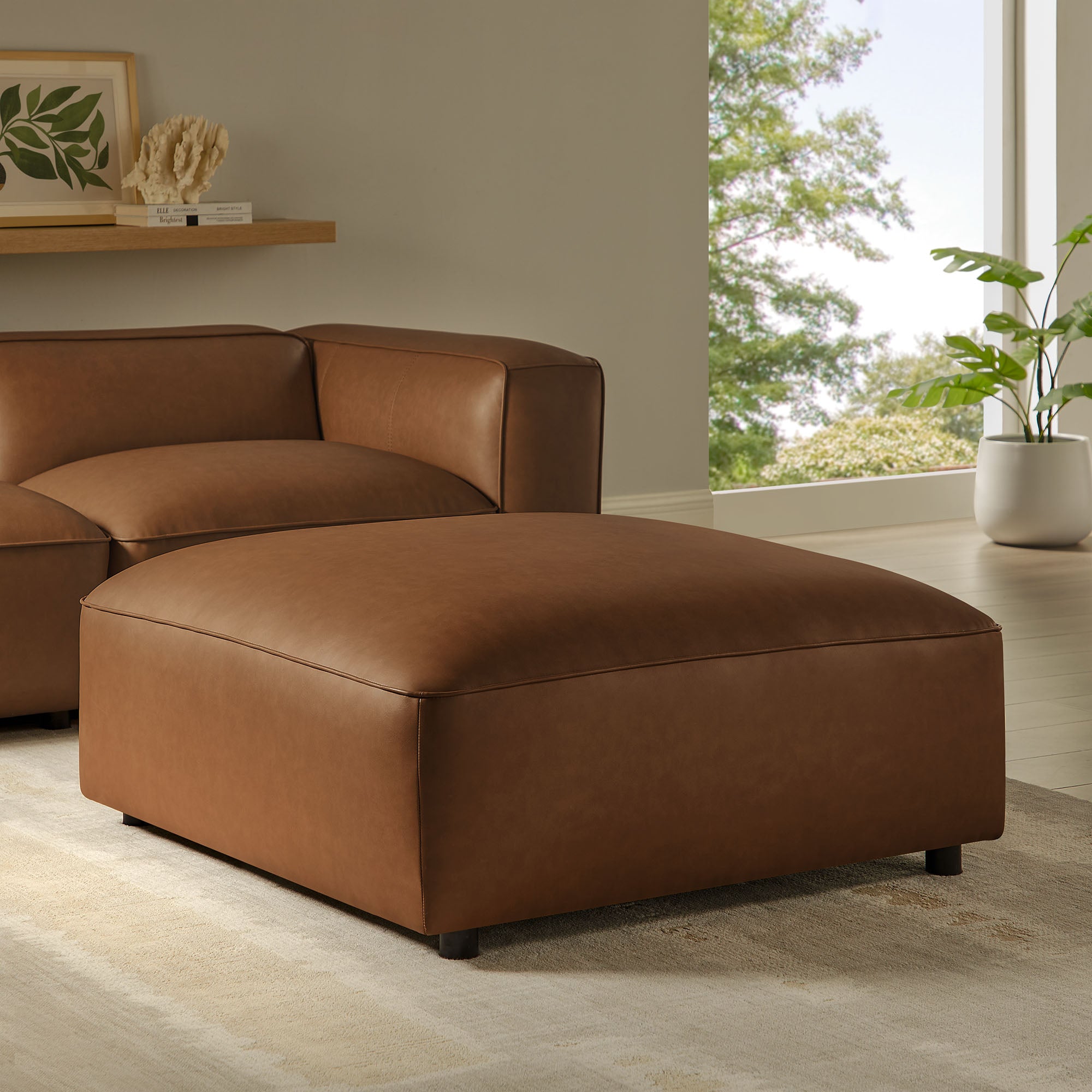 Modway Auren Upholstered Vegan Leather Ottoman
