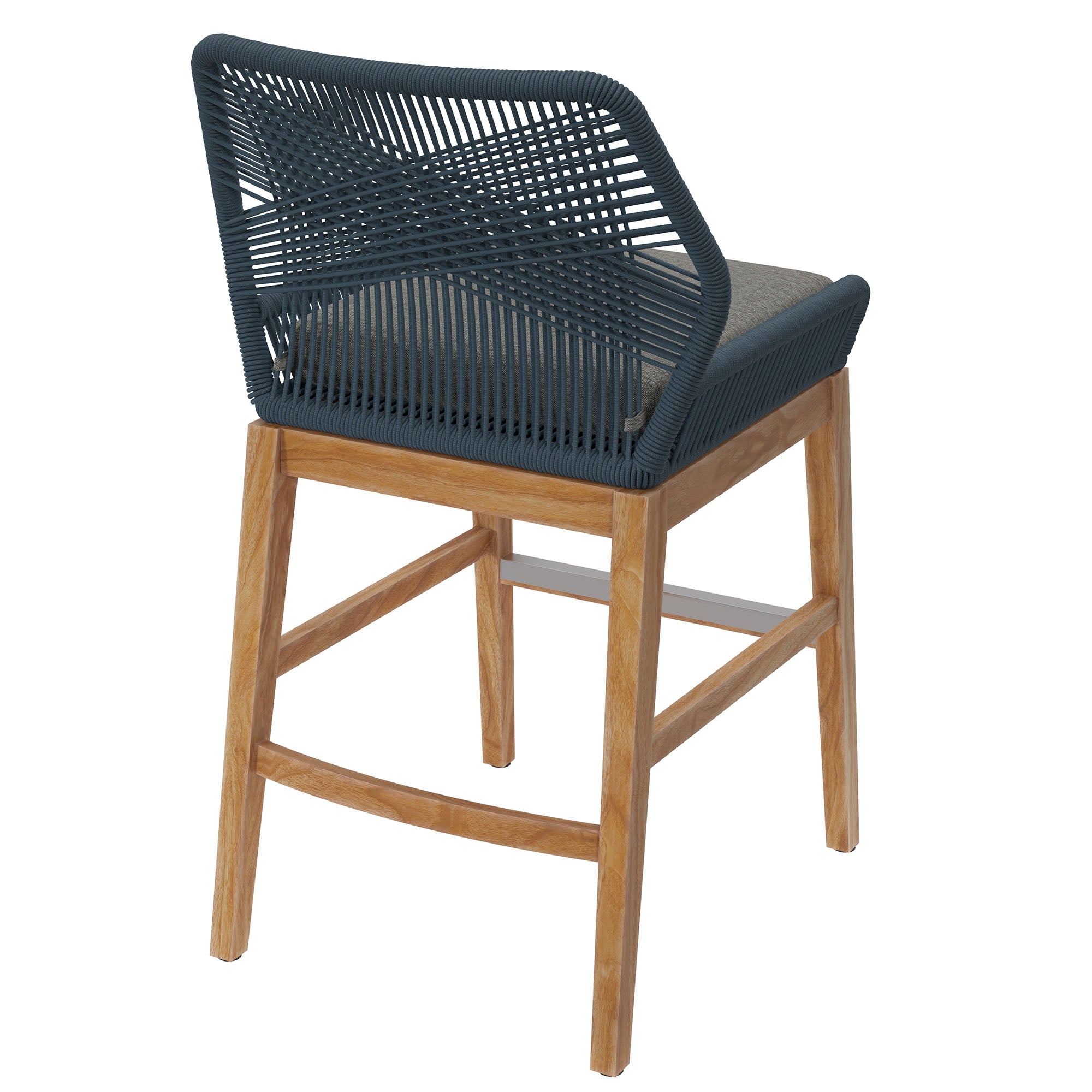 Modway Wellspring Outdoor Patio Teak and Rope Counter Stool