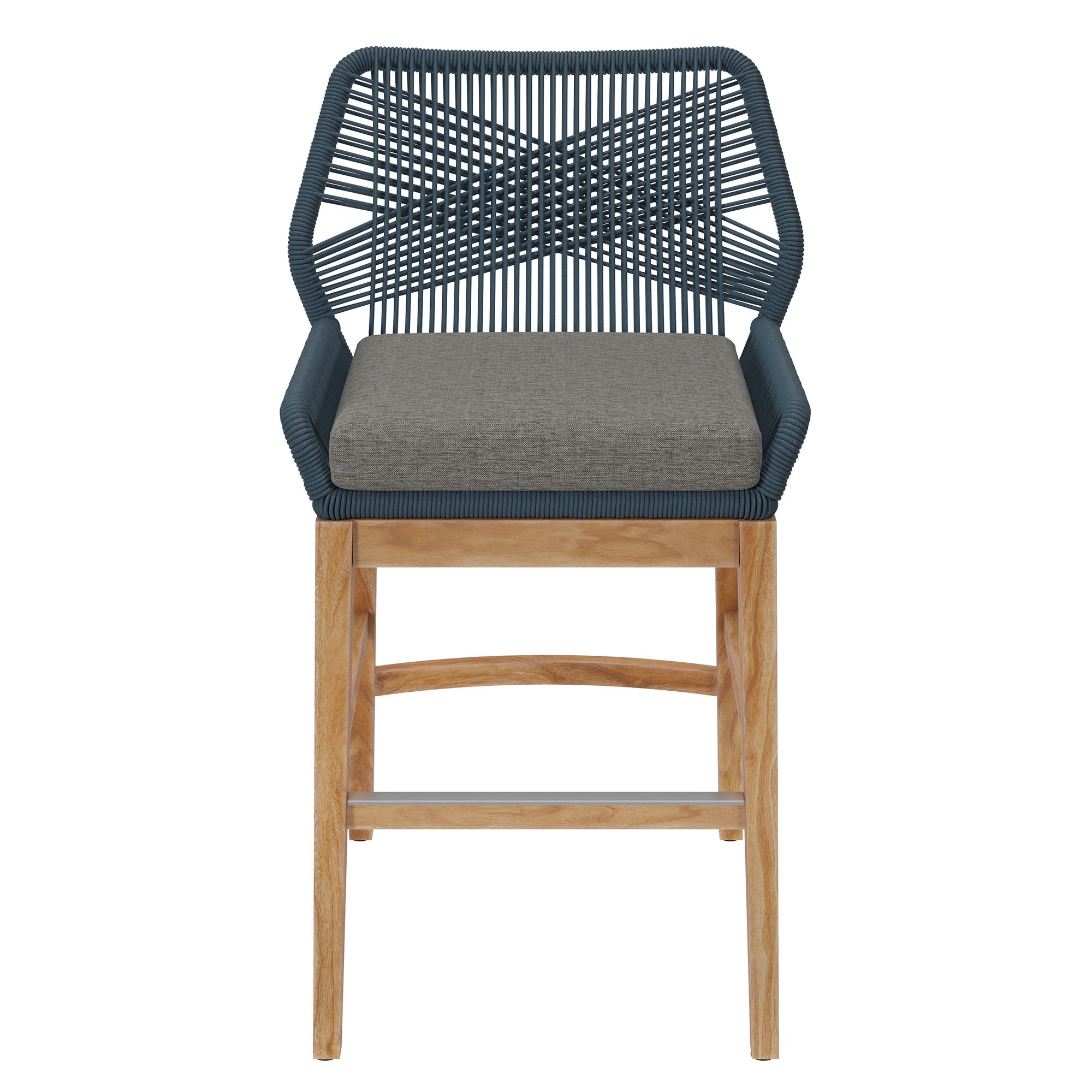 Modway Wellspring Outdoor Patio Teak and Rope Counter Stool