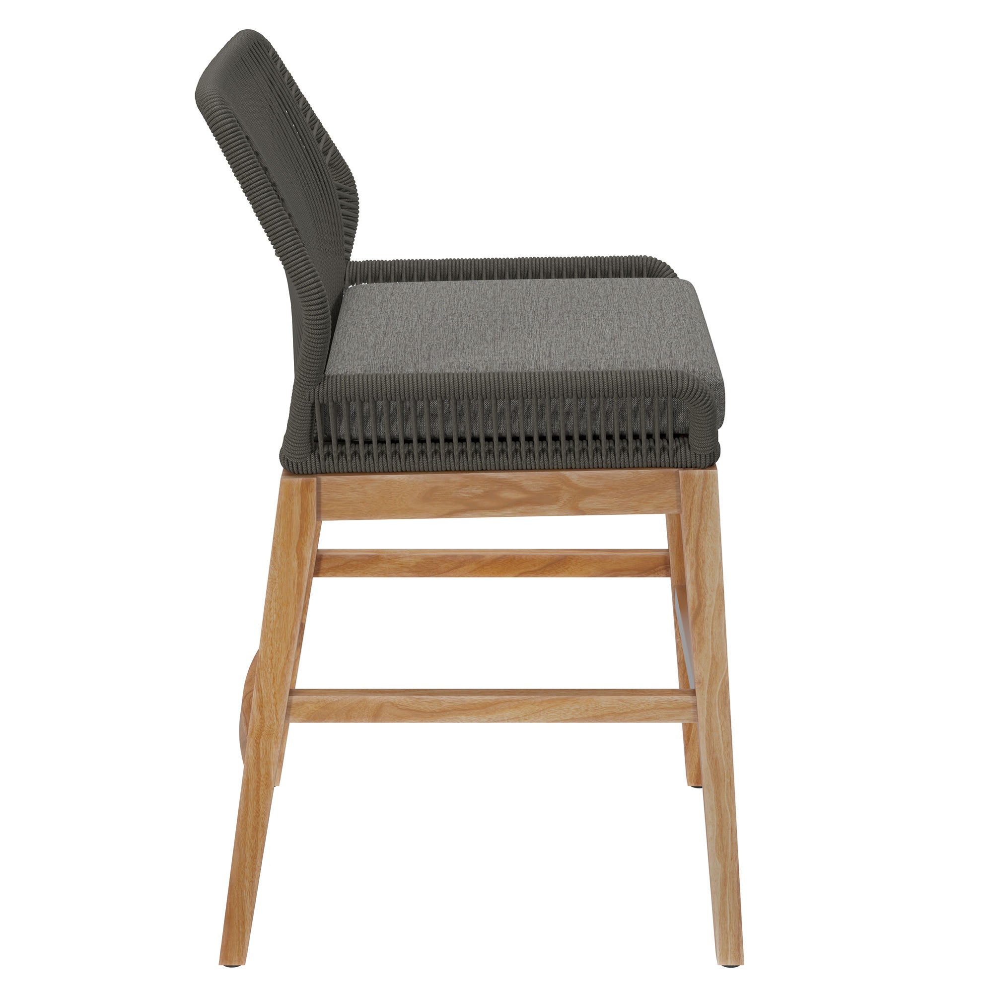 Modway Wellspring Outdoor Patio Teak and Rope Counter Stool