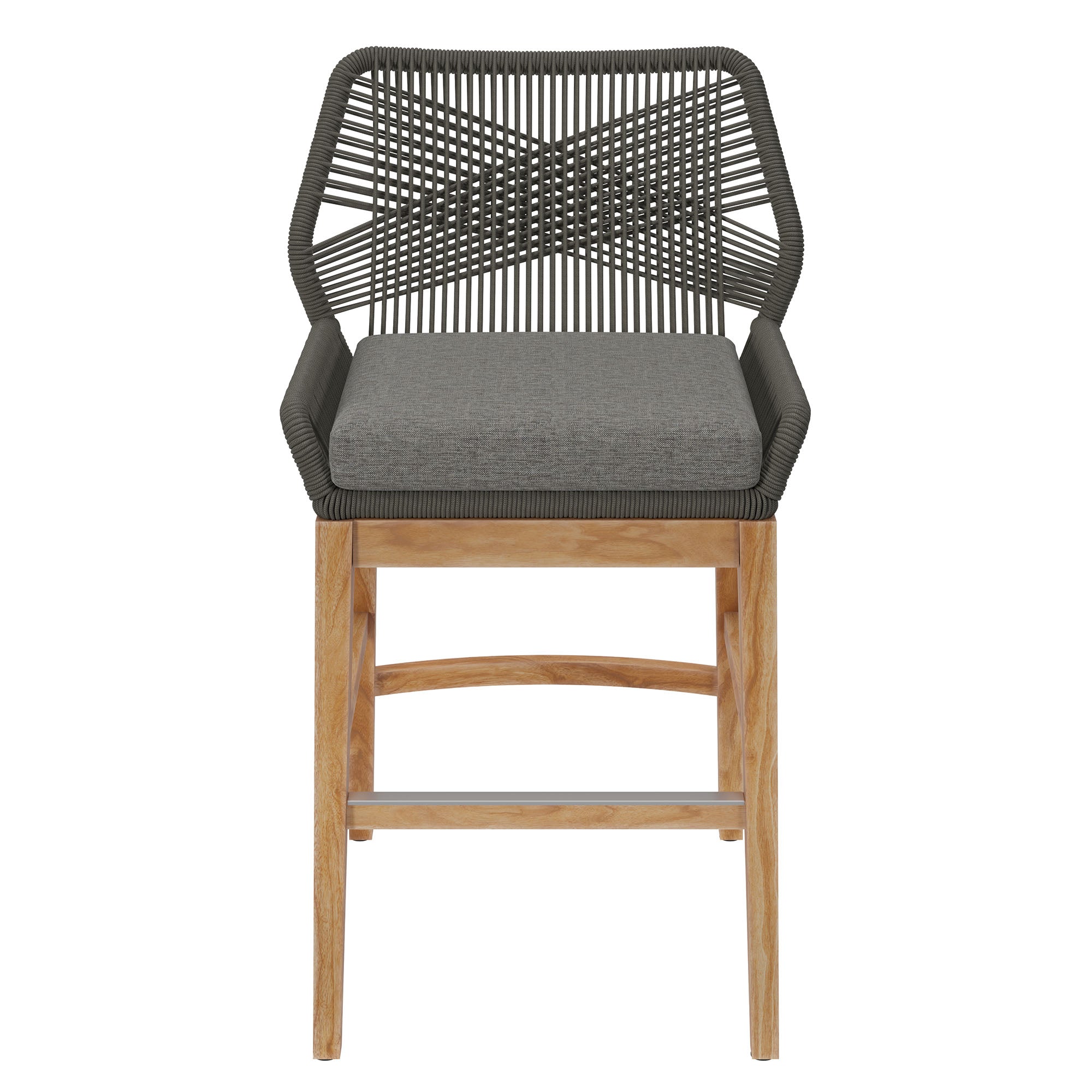 Modway Wellspring Outdoor Patio Teak and Rope Counter Stool