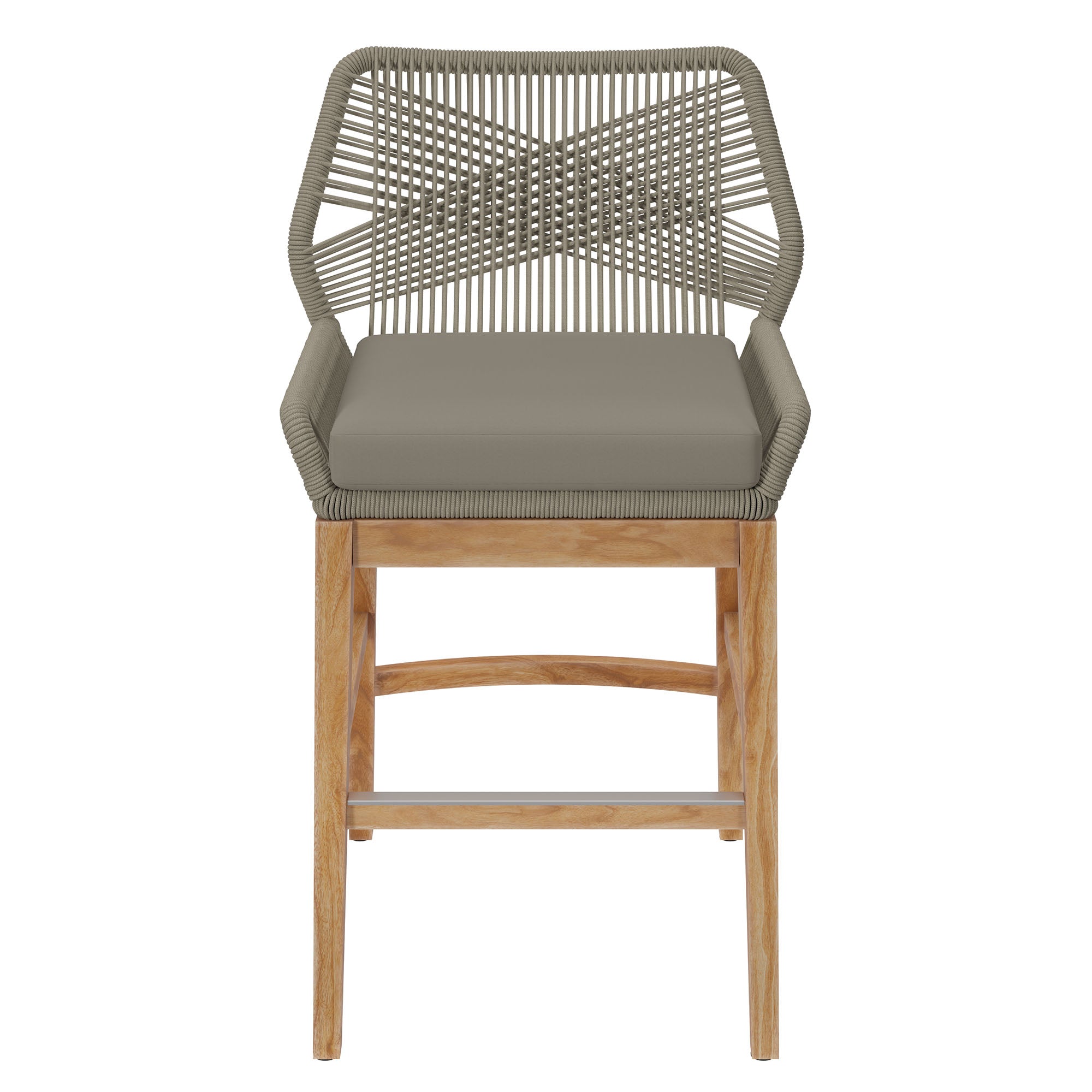 Modway Wellspring Outdoor Patio Teak and Rope Counter Stool